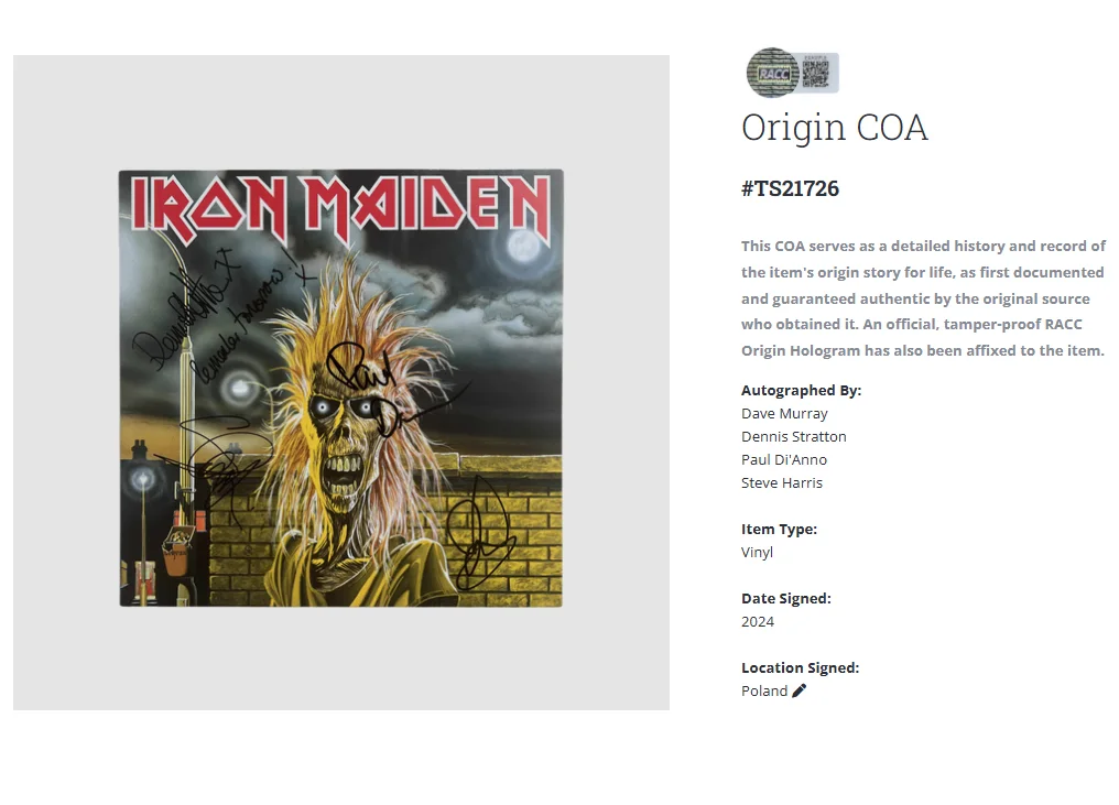 Iron Maiden Debut 4x Steve Harris Autographed Fully Signed Album Vinyl LP w/COA, изображение 2