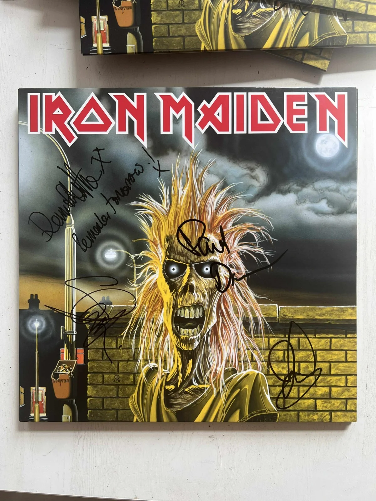 Iron Maiden Debut 4x Steve Harris Autographed Fully Signed Album Vinyl LP w/COA, изображение 3