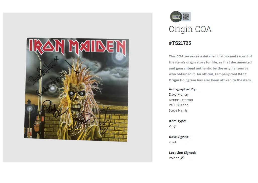 Iron Maiden Debut 4x Steve Harris Autographed Fully Signed Album Vinyl LP w/COA, image 2