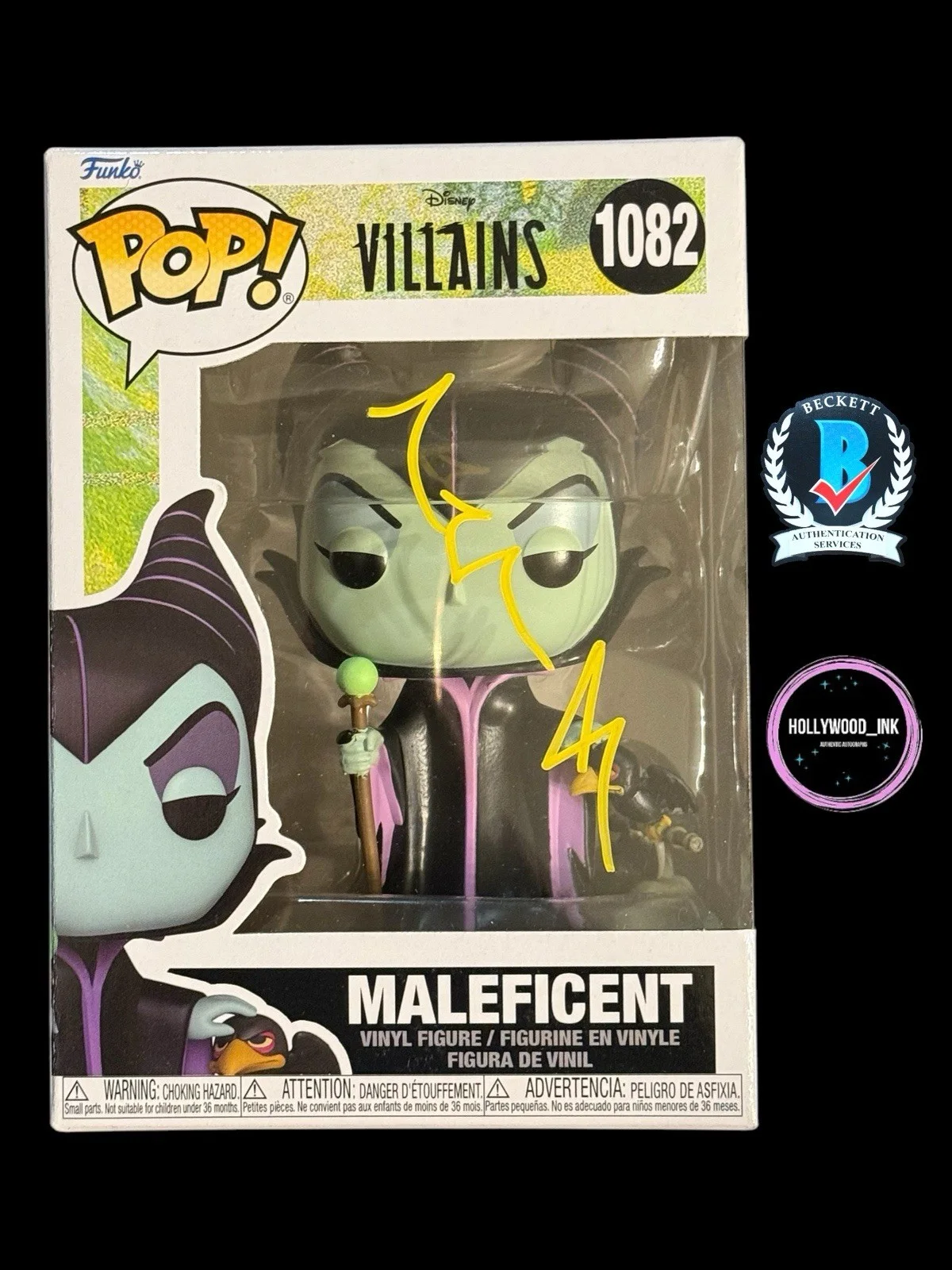 Angelina Jolie — ANGELINA JOLIE SIGNED AUTOGRAPH SLEEPING BEAUTY FUNKO #1455 BECKETT BS14959