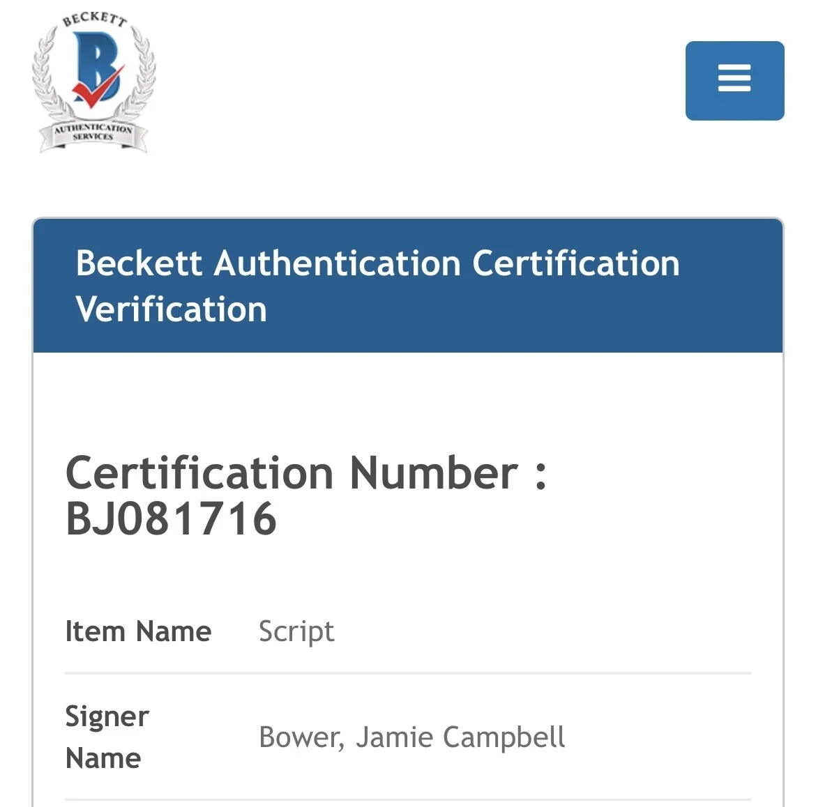 Jamie Campbell Bower — JAMIE CAMPBELL BOWER SIGNED AUTOGRAPH AUTOGRAPHED SCRIPT COVER BECKETT #BJ081716, image 5