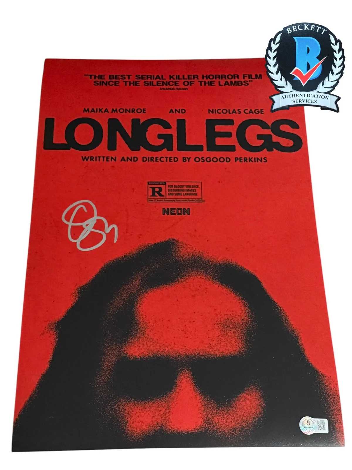 Osgood Perkins — OSGOOD PERKINS SIGNED AUTOGRAPH LONGLEGS 12x18 PHOTO BECKETT COA BQ45898