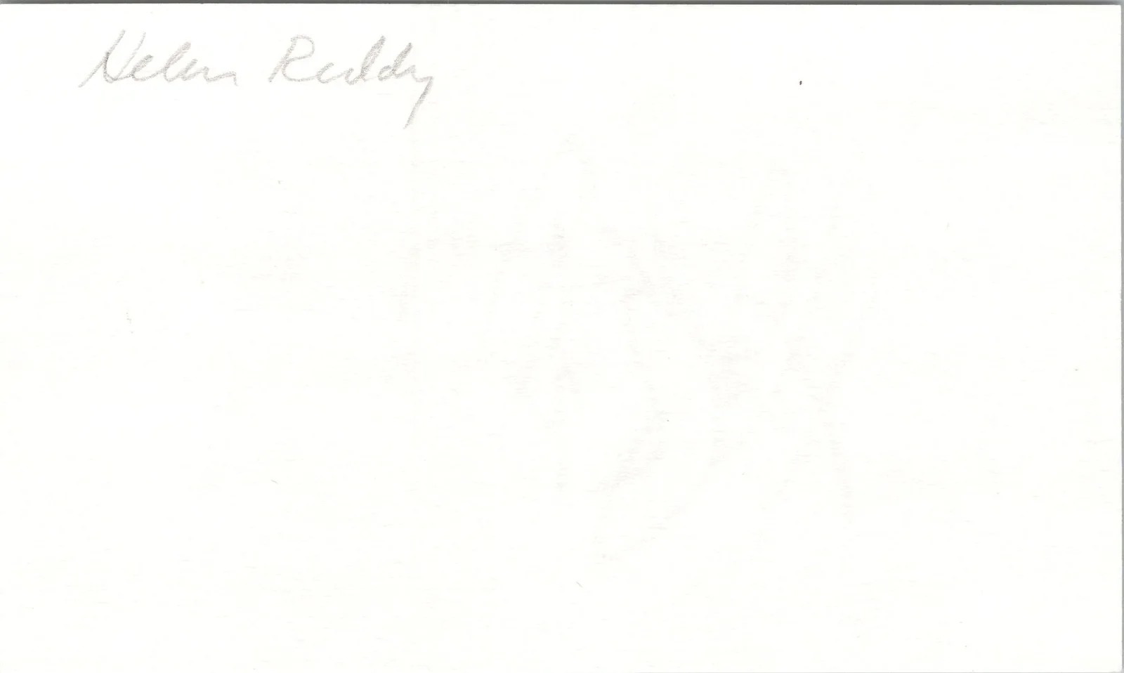 Helen Reddy — Helen Reddy Signed 3x5 Index Card I Am Woman Autographed, image 2