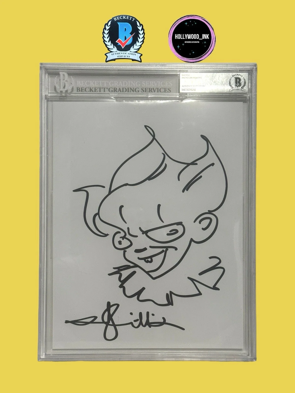 Andres Andy Muschietti — Andres Andy Muschietti Signed Pennywise IT 8.5x11 Sketch Autograph BAS ENCAP - B
