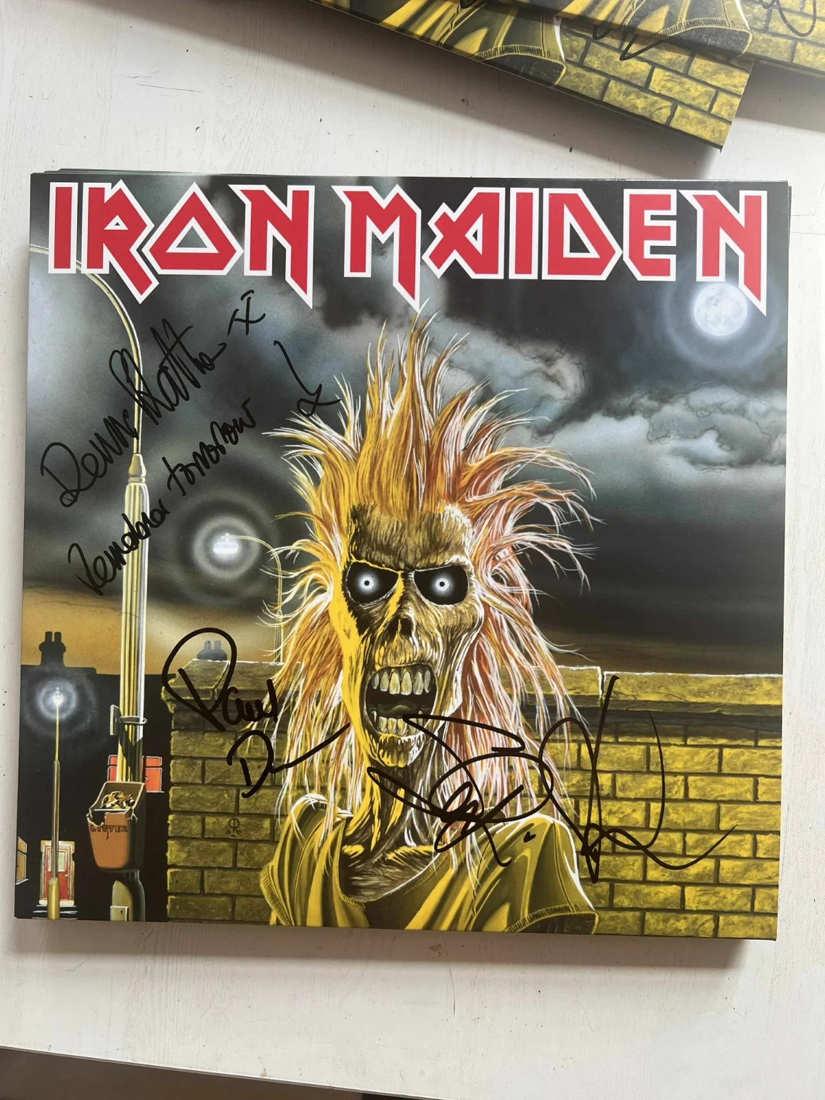 Iron Maiden Debut 4x Steve Harris Autographed Fully Signed Album Vinyl LP w/COA, image 3