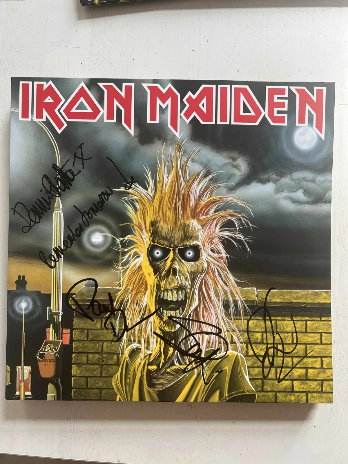 Iron Maiden Debut 4x Steve Harris Autographed Fully Signed Album Vinyl LP w/COA, image 3