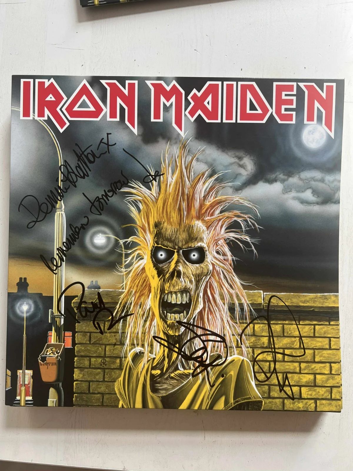 Iron Maiden Debut 4x Steve Harris Autographed Fully Signed Album Vinyl LP w/COA, image 3