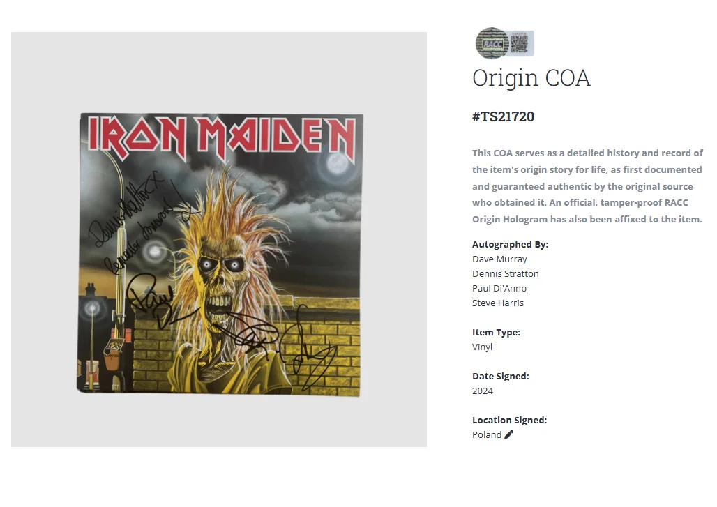 Iron Maiden Debut 4x Steve Harris Autographed Fully Signed Album Vinyl LP w/COA, изображение 2