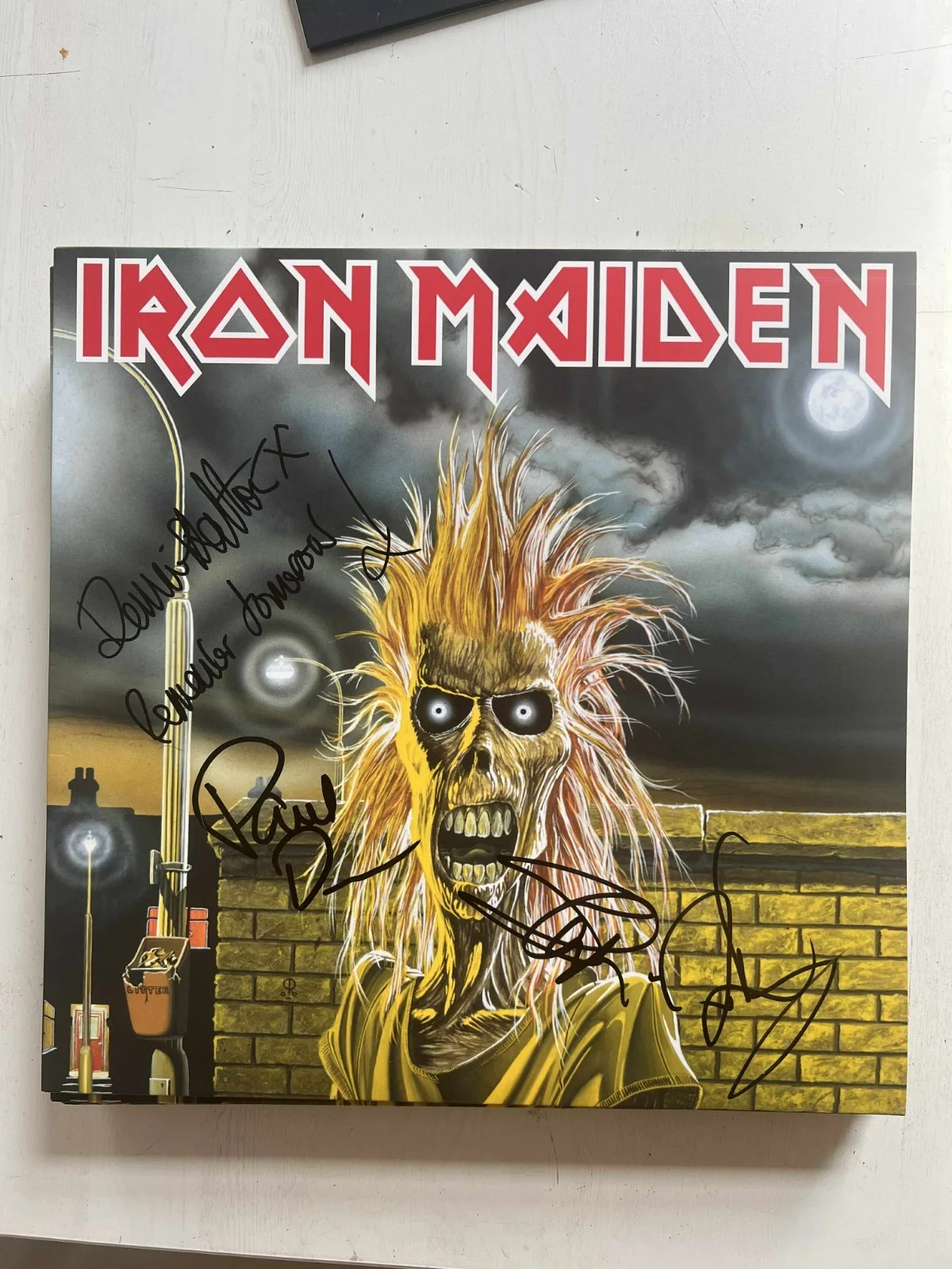 Iron Maiden Debut 4x Steve Harris Autographed Fully Signed Album Vinyl LP w/COA, изображение 3