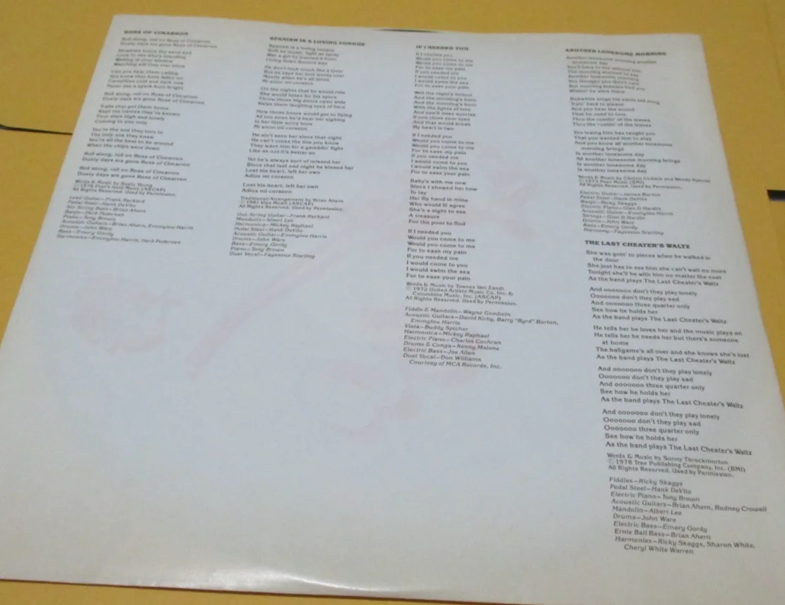 EMMYLOU HARRIS AUTO SIGNED COUNTRY MUSIC LP RECORD COVER CIMARRON 1981 WARN BROS, image 4