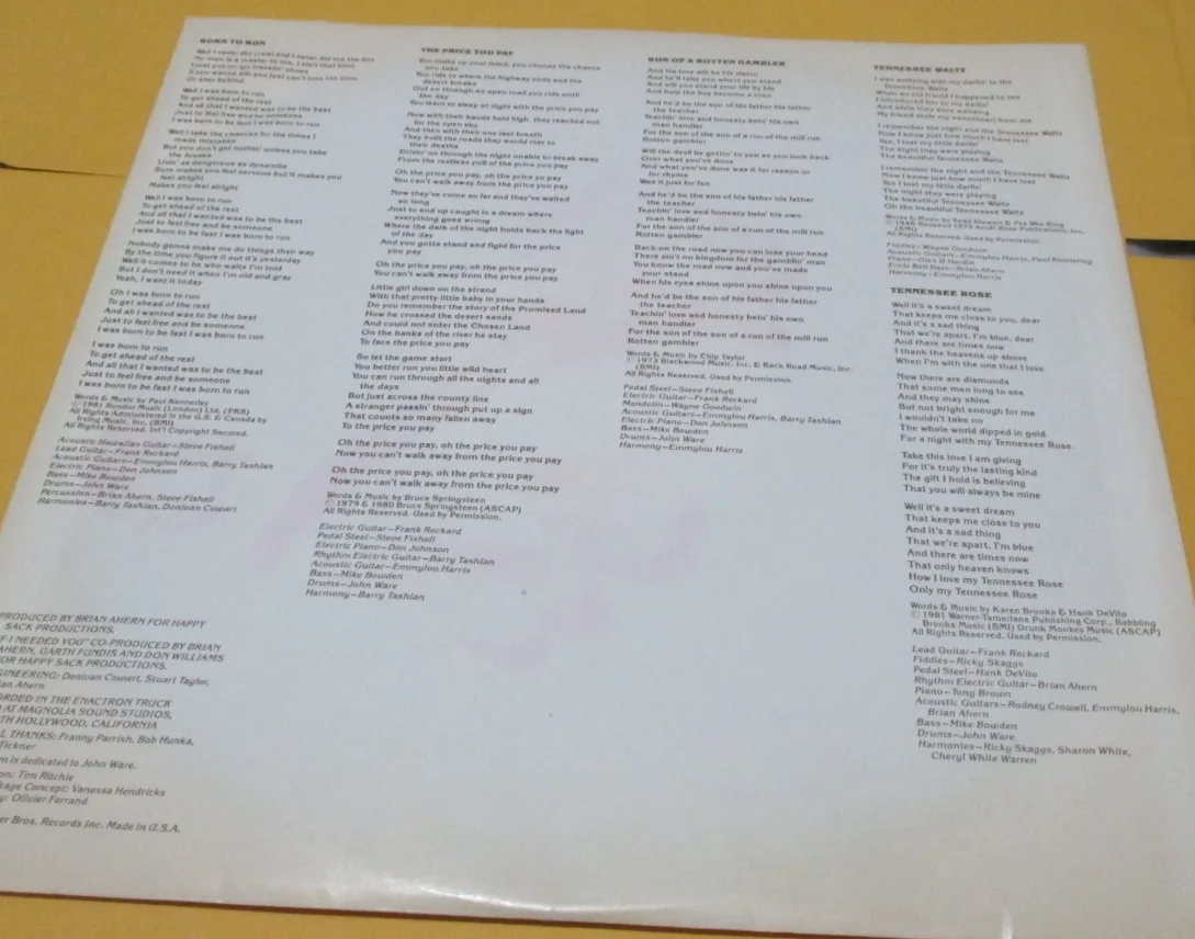 EMMYLOU HARRIS AUTO SIGNED COUNTRY MUSIC LP RECORD COVER CIMARRON 1981 WARN BROS, image 5