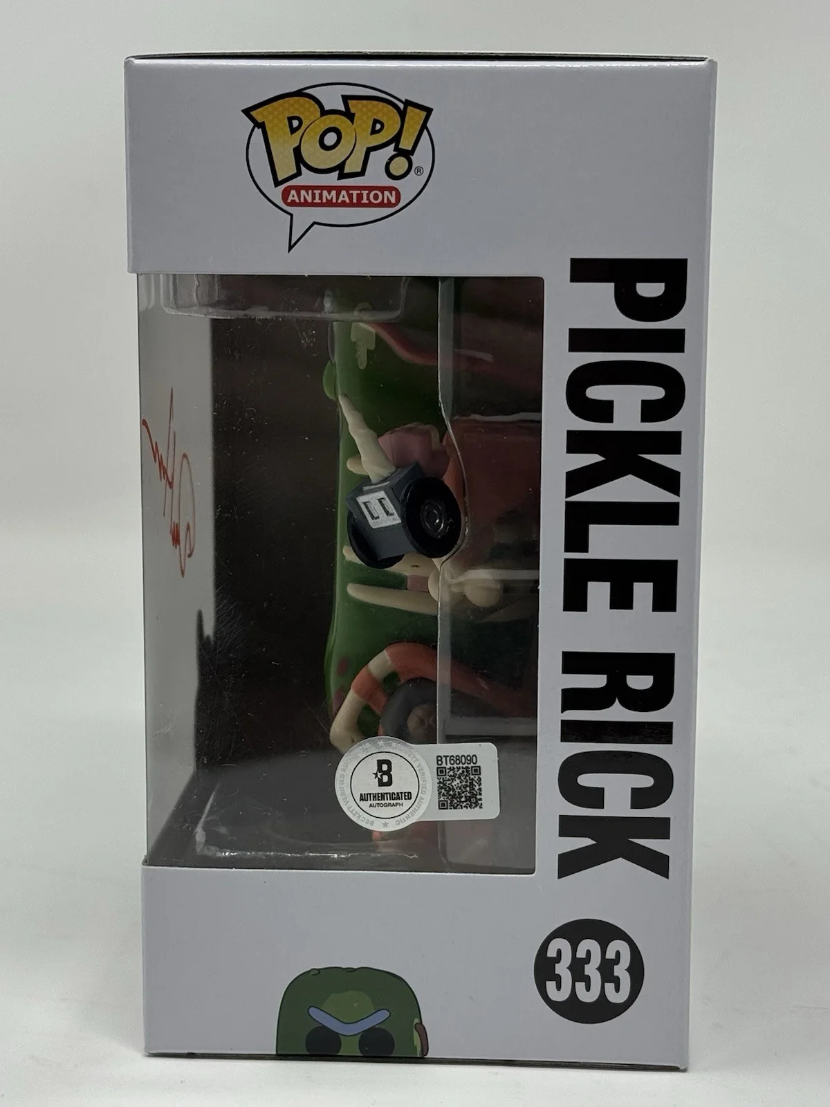 Dan Harmon — Dan Harmon Signed Rick and Morty Pickle Rick Funko Pop 333 Autograph Beckett COA, изображение 2