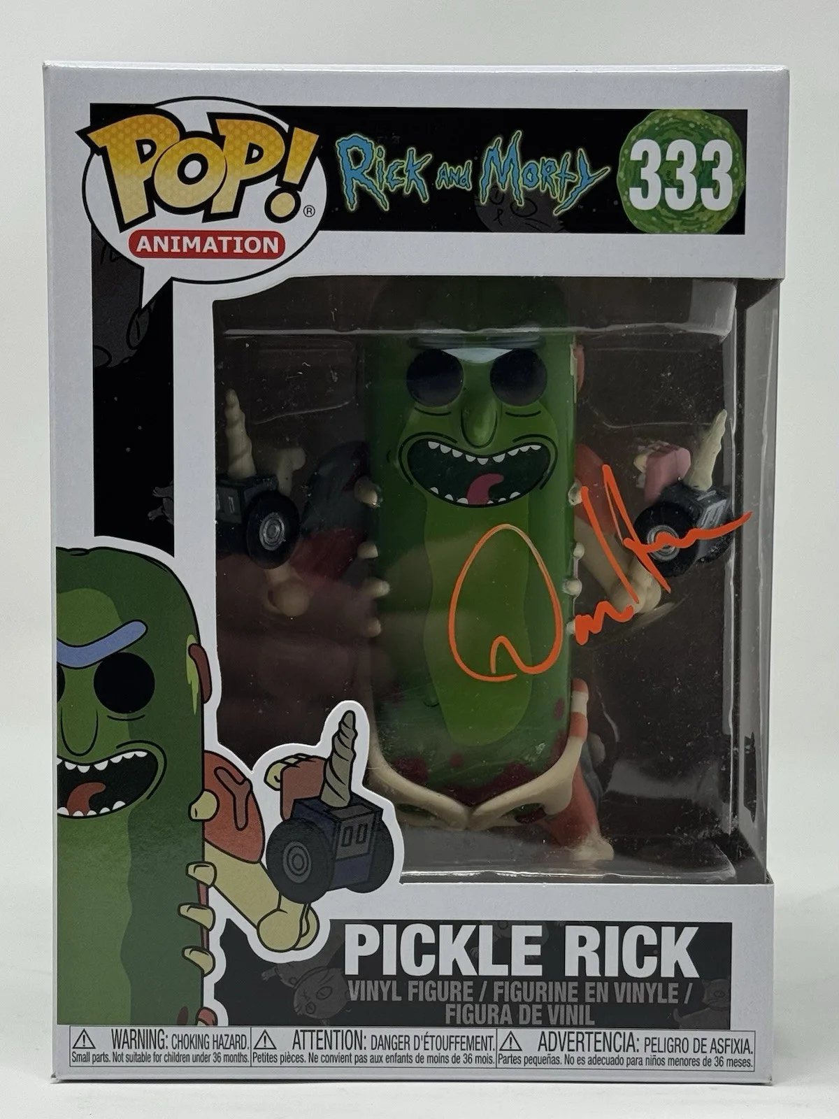 Dan Harmon — Dan Harmon Signed Rick and Morty Pickle Rick Funko Pop 333 Autograph Beckett COA, изображение 5