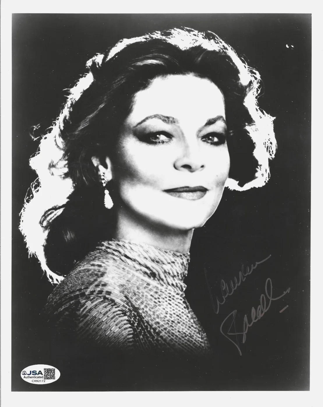 Lauren Bacall — Lauren Bacall actress REAL hand SIGNED Promo Photo JSA COA Autograph Golden Age