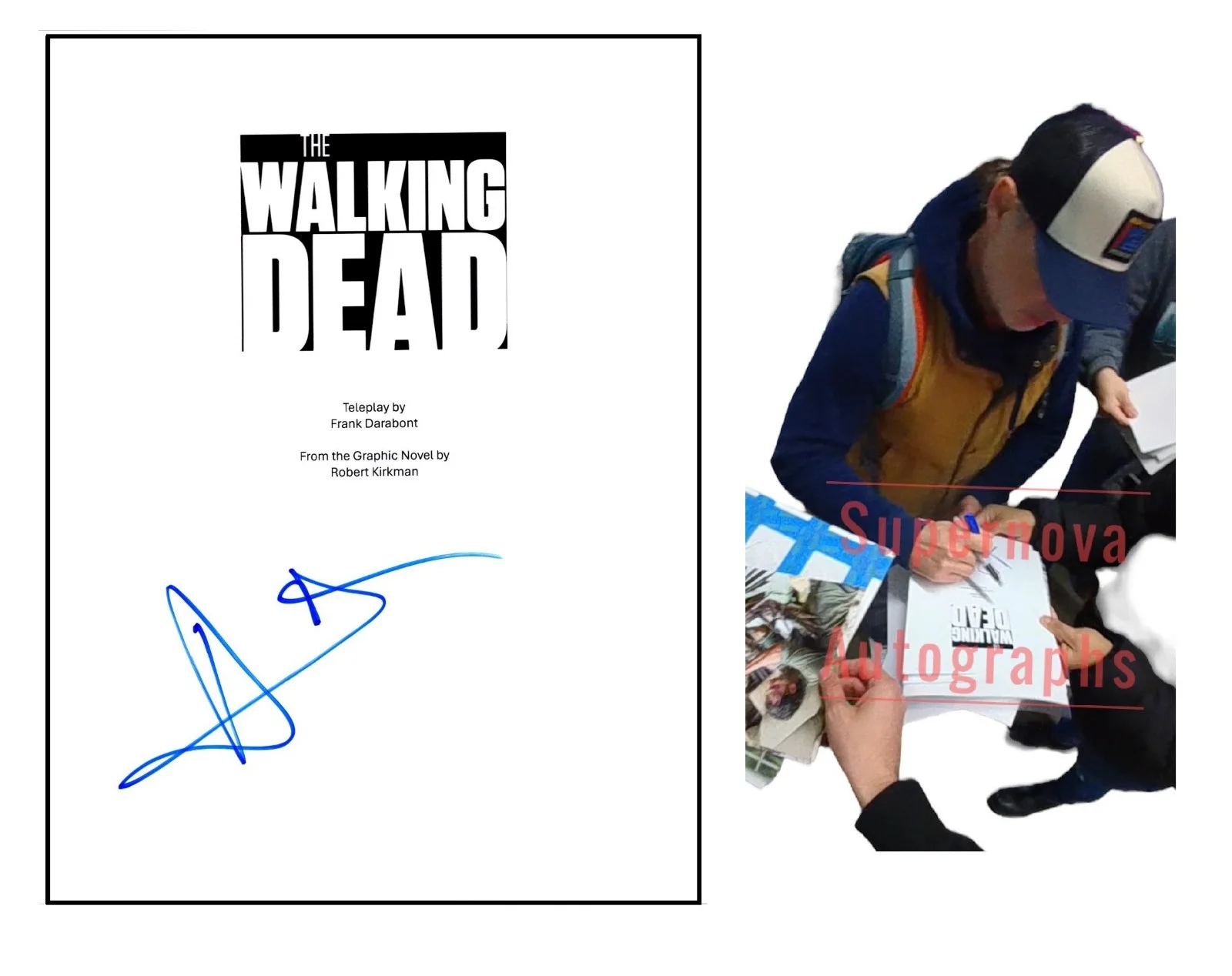 Andrew Lincoln — Andrew Lincoln Signed Autograph The Walking Dead Script with Exact Photo Proof