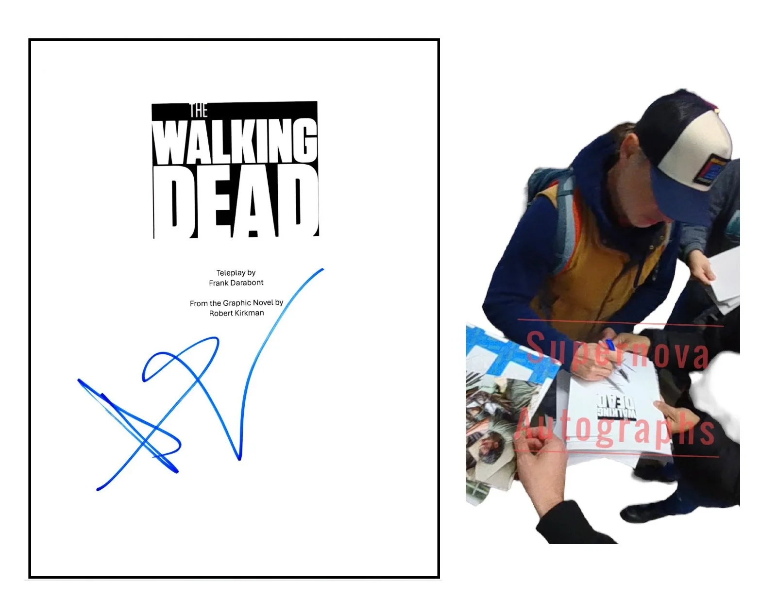 Andrew Lincoln — Andrew Lincoln Signed Autograph The Walking Dead Script with Exact Photo Proof