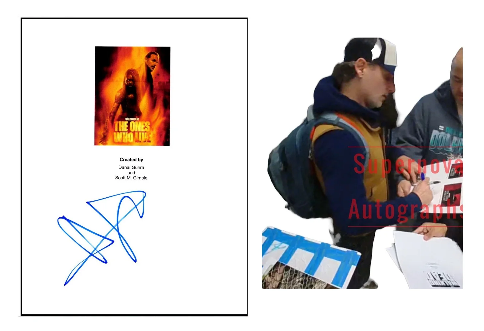 Andrew Lincoln — Andrew Lincoln Signed Autograph The Ones Who Live Script with Exact Photo Proof