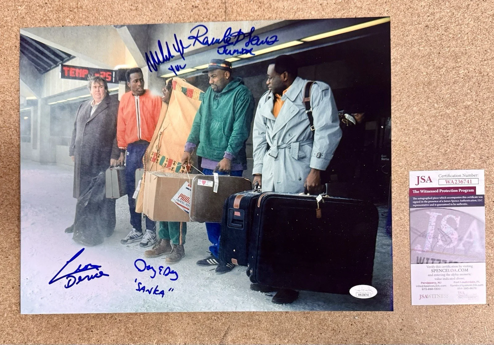 Leon, Doug E. Doug, Malik Yoba & Rawle D. Lewis — Leon, Doug E. Doug, Malik Yoba & Rawle Signed Cool Runnings 11x14 Photo JSA COA