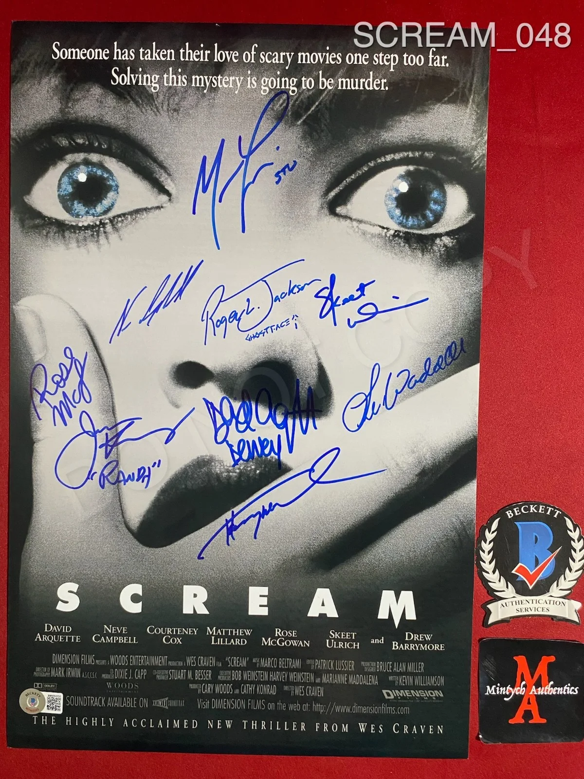 Jamie Kennedy, Rose McGowan, David Arquette, Henry Winkler — Scream cast signed 11x17 photo Neve Campbell Skeet Ulrich Matthew Lillard +6