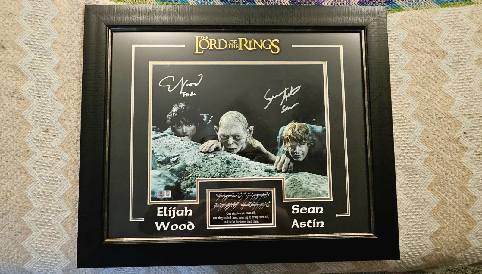 Elijah Wood & Sean Astin — Framed Lord of the Rings Print - Autographed by Elijah Wood & Sean Astin!