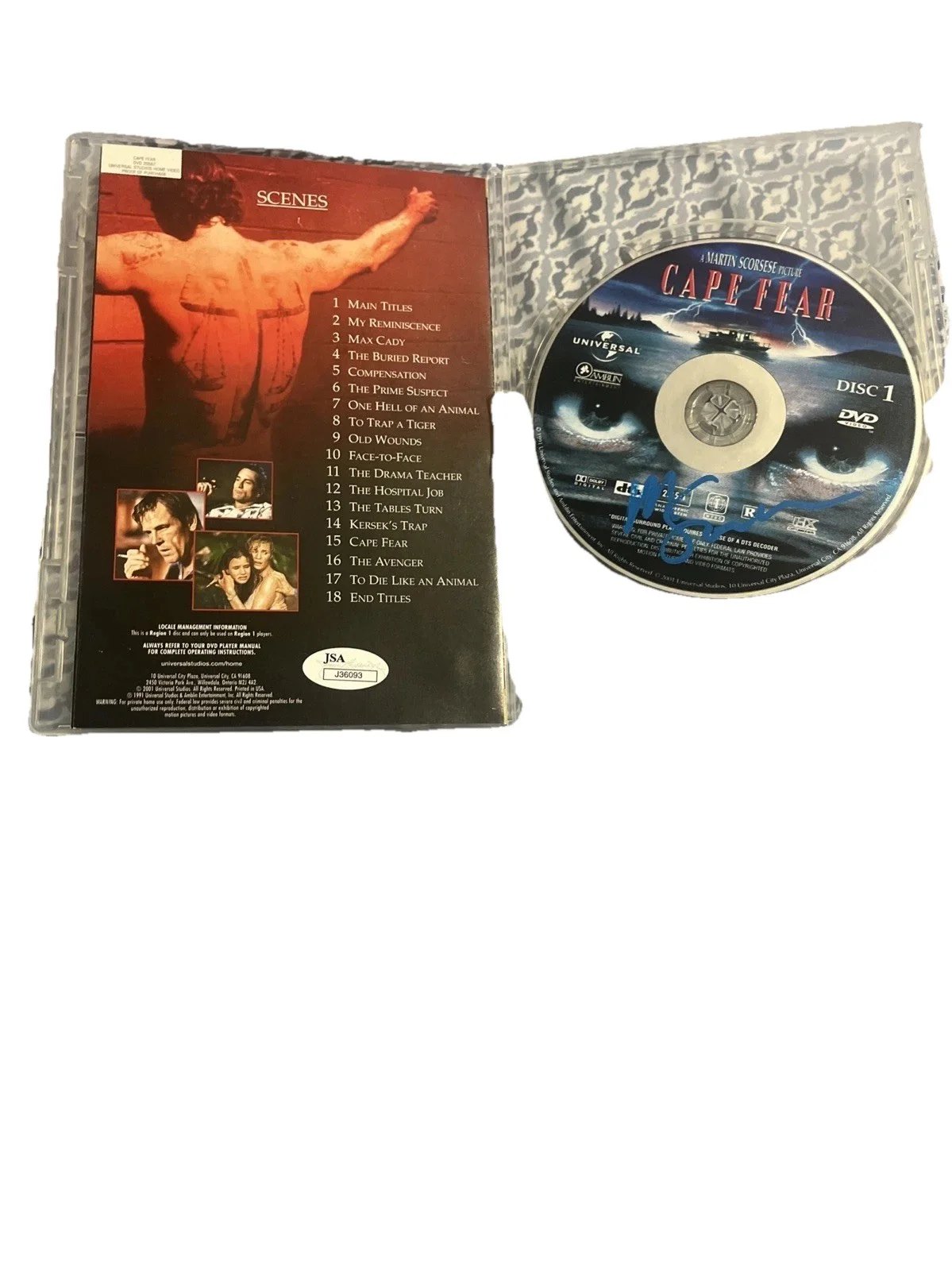 Martin Scorsese — Signed Cape Fear Collection Edition DVD Martin Scorsese Booklet & DVD Authencatd, image 4