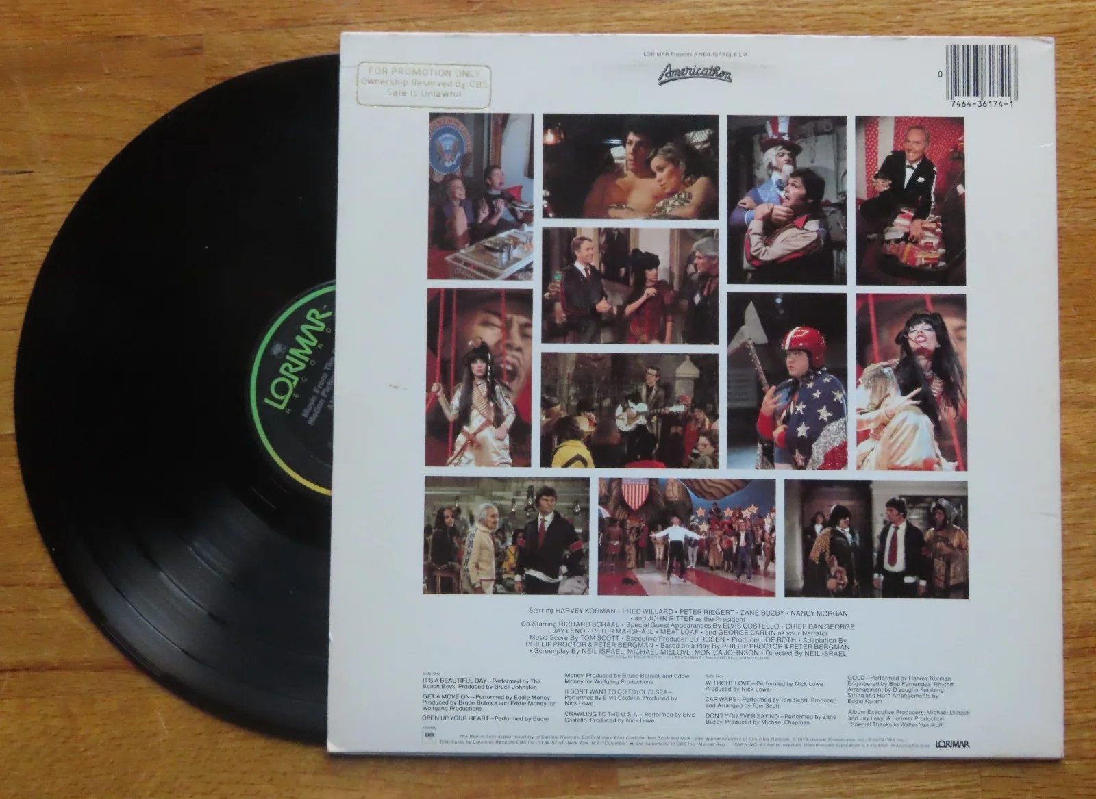 NICK LOWE signed AMERICATHON 1979 Movie Soundtrack Record COA "Without Love", image 3