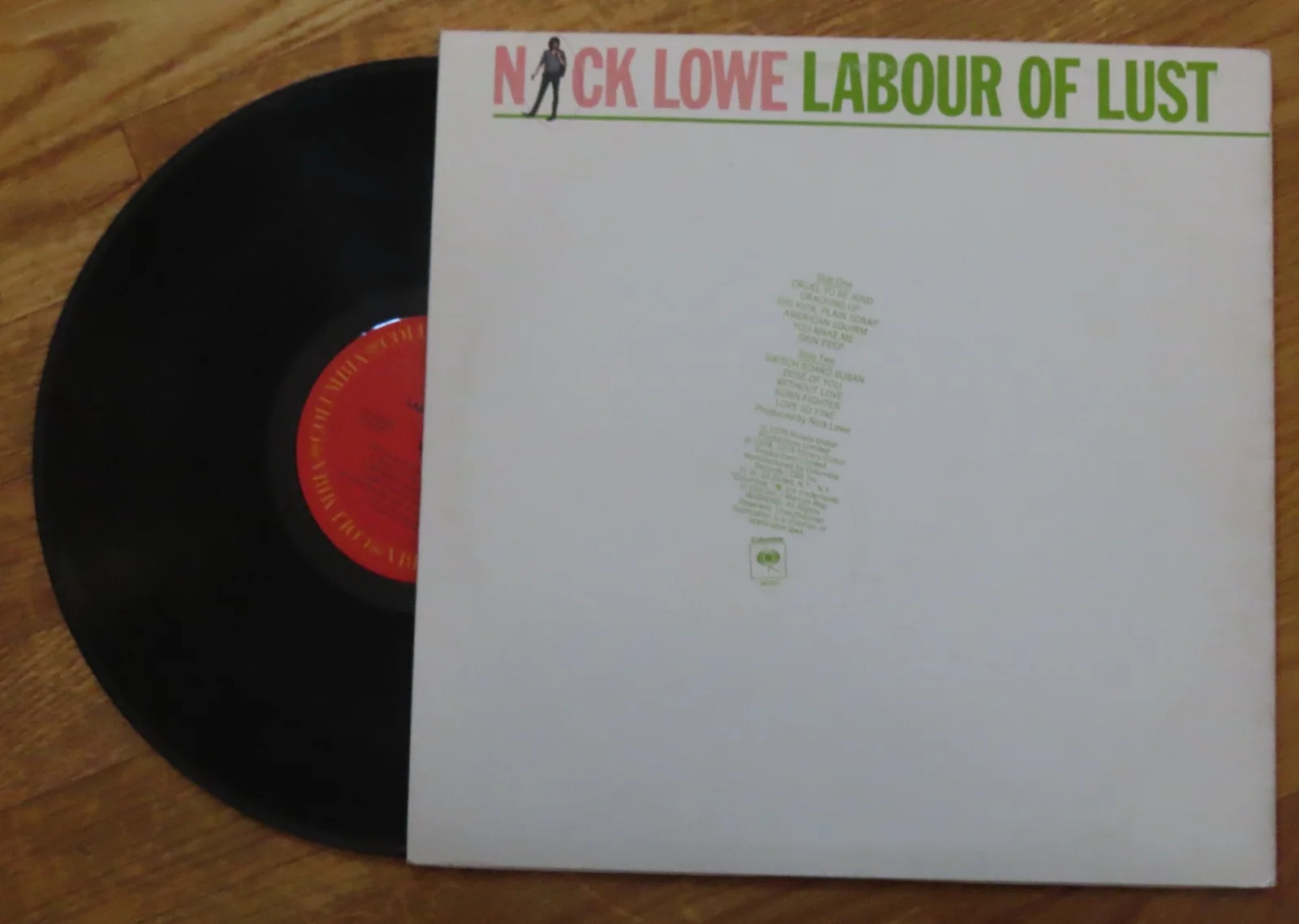 NICK LOWE signed LABOUR OF LUST 1983 Record COA "Cruel to Be Kind" ROCKPILE, image 3