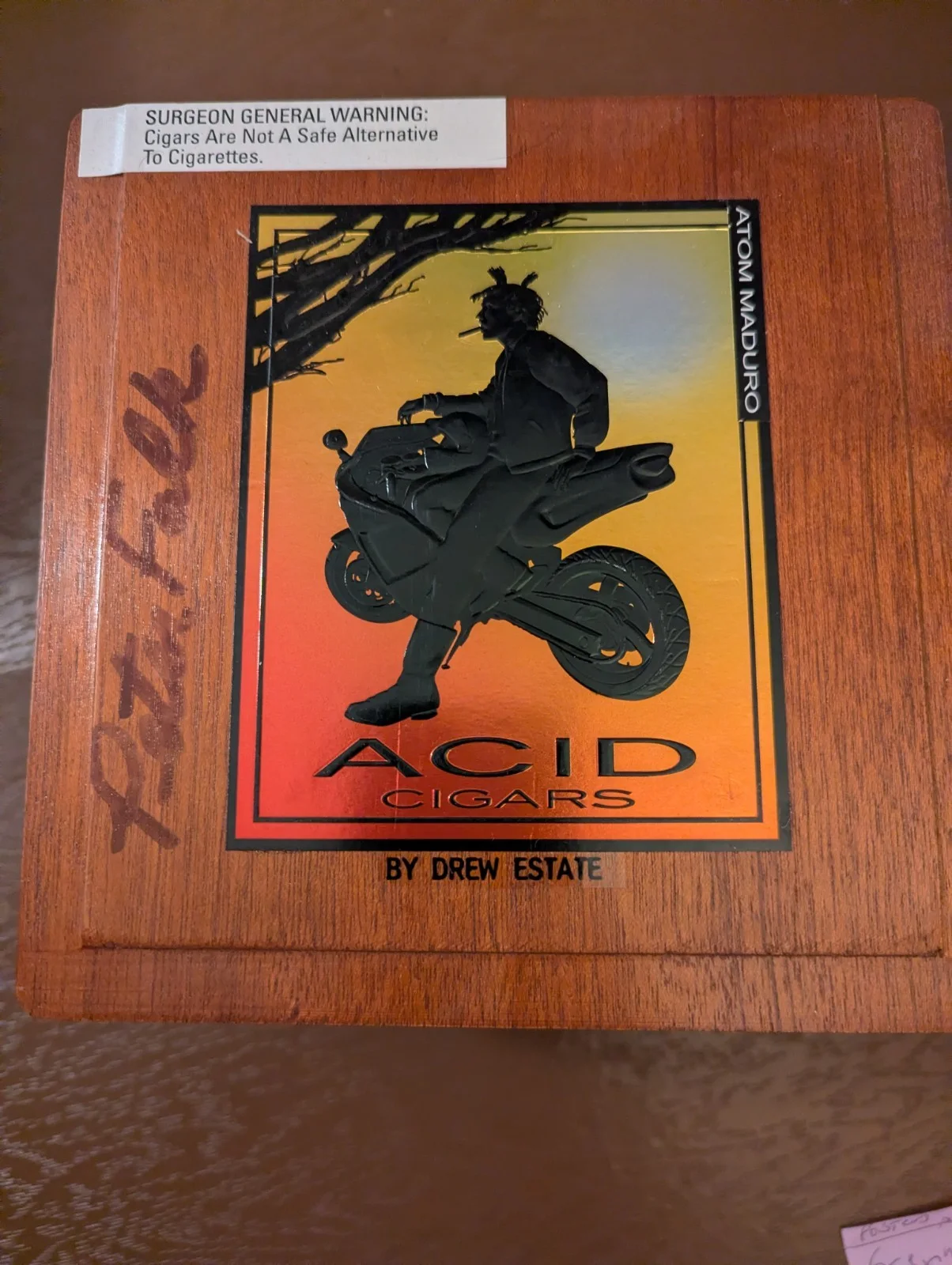 Peter Falk Columbo Signed High End Wood Cigar Box Gorgeous, image 4