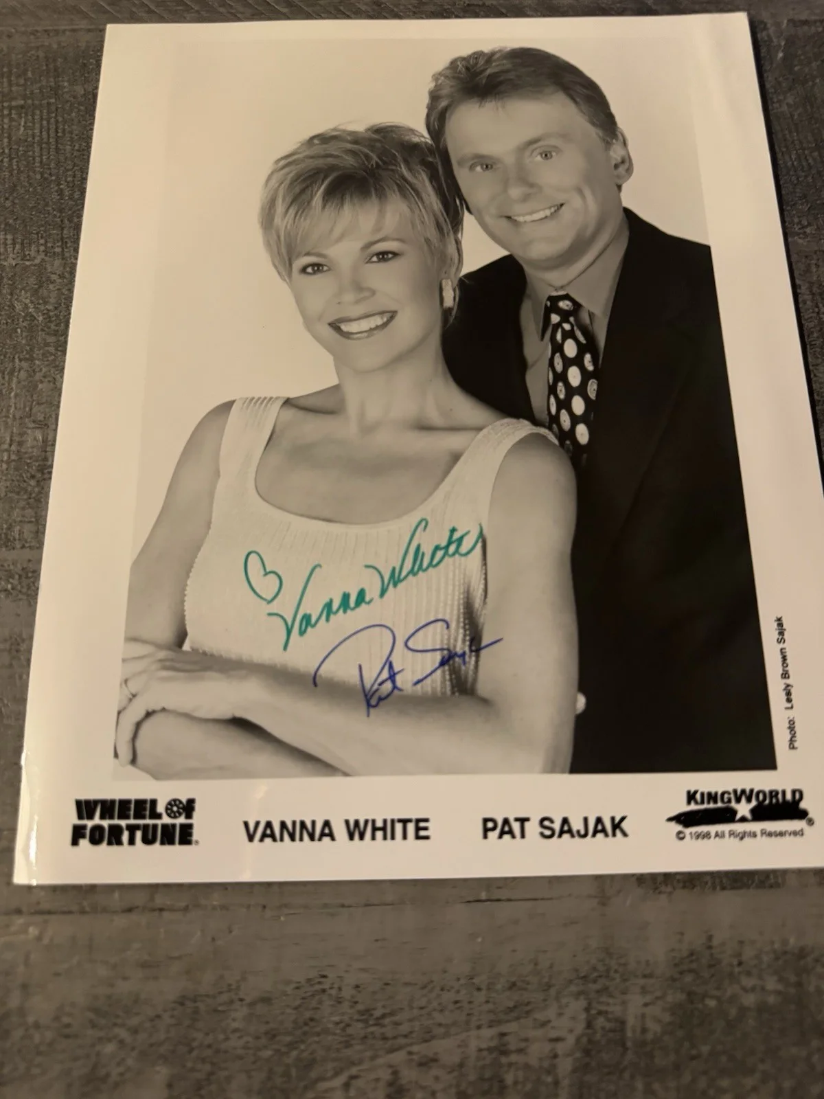 Pat Sajak, Vanna White — Pat Sajak Vanna White Signed Autographed Wheel Of Fortune 8x10 Photo With COA