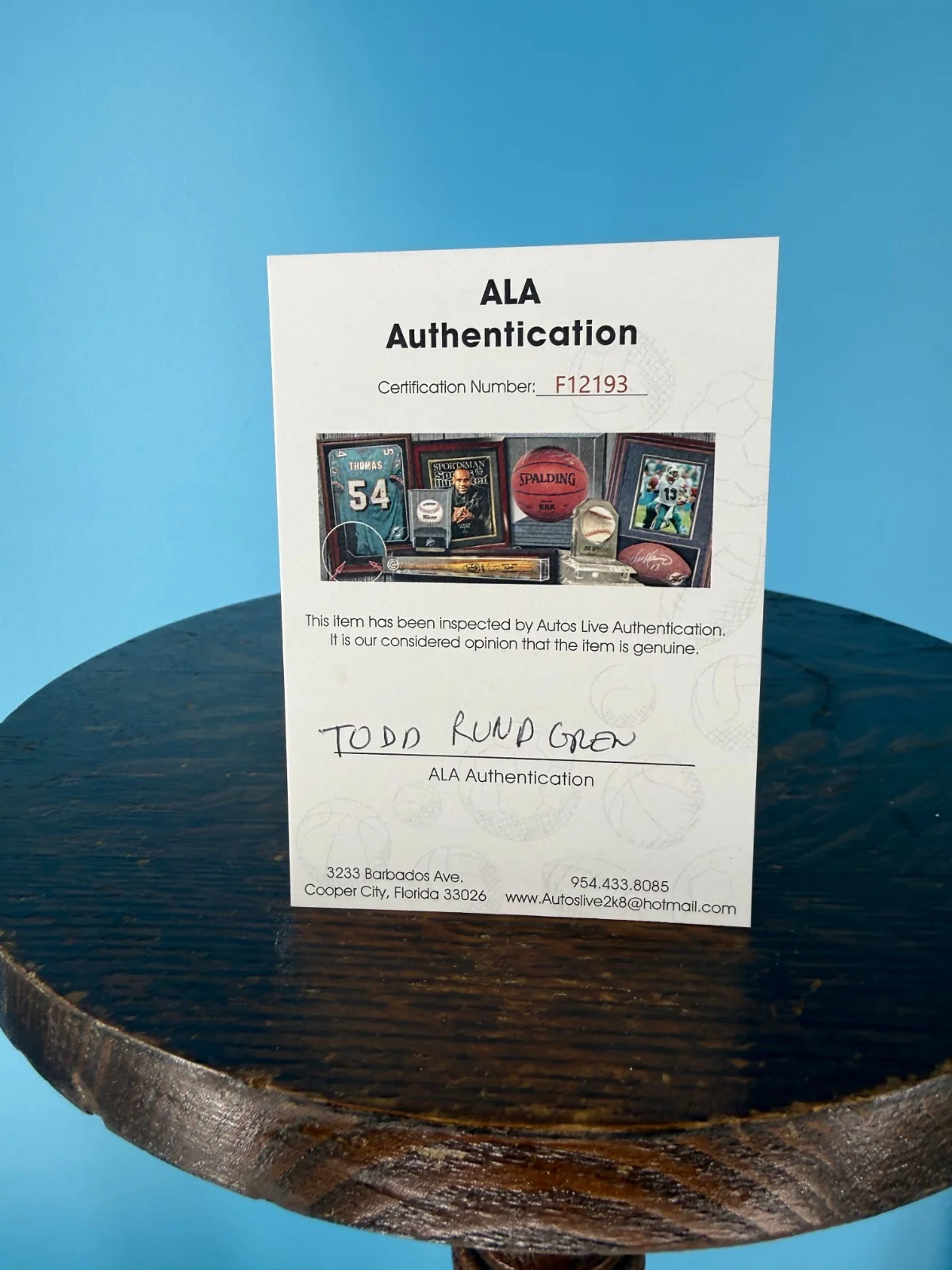Todd Rundgren Signed 8 x 10 Photo 1 ALA Authenticated, image 3