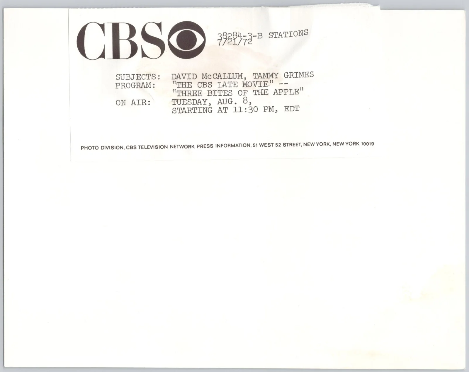Tammy Grimes Photograph Three Bites of the Apple CBS Movie Still 9 x 7 in Photo, изображение 2