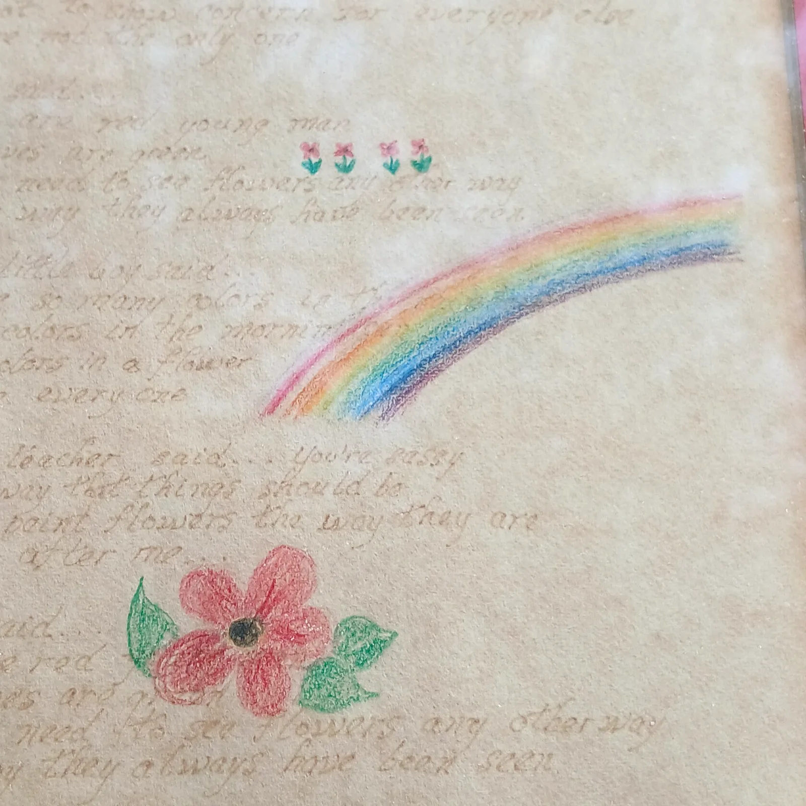 Harry Chapin Framed Hand Written and Illustrated Flowers are Red Poem/Song Lyric, изображение 3