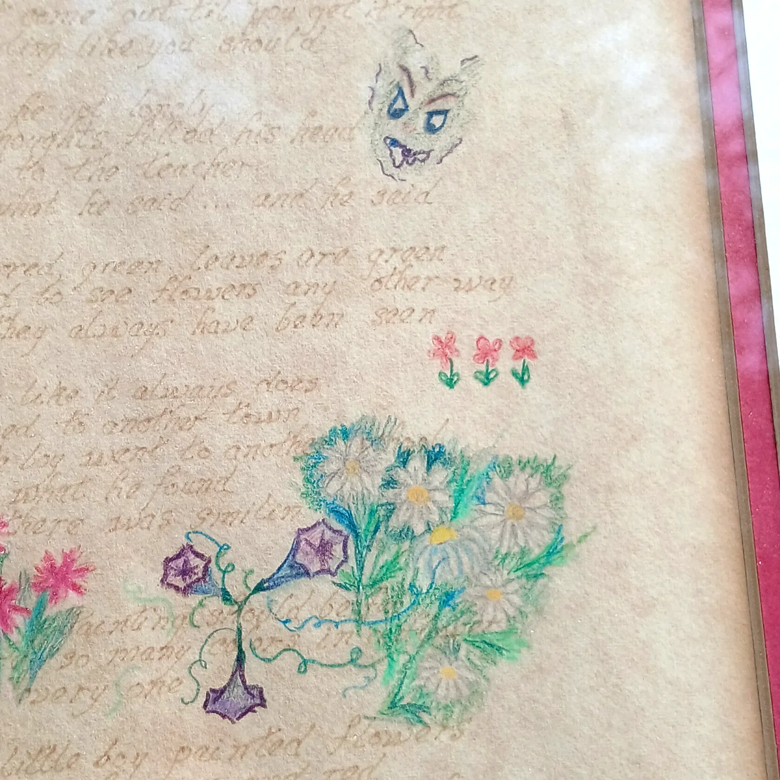 Harry Chapin Framed Hand Written and Illustrated Flowers are Red Poem/Song Lyric, изображение 4