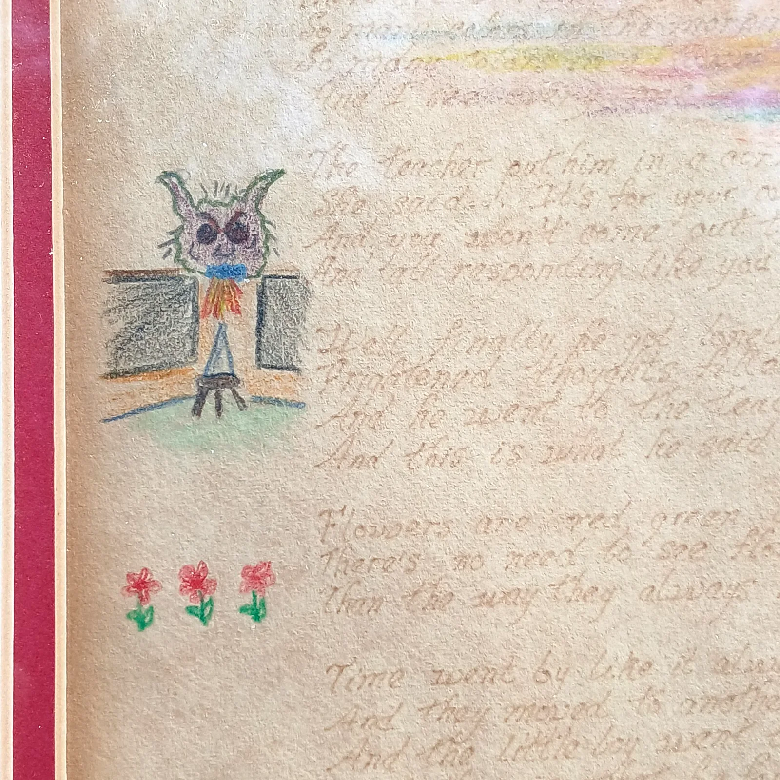 Harry Chapin Framed Hand Written and Illustrated Flowers are Red Poem/Song Lyric, изображение 5