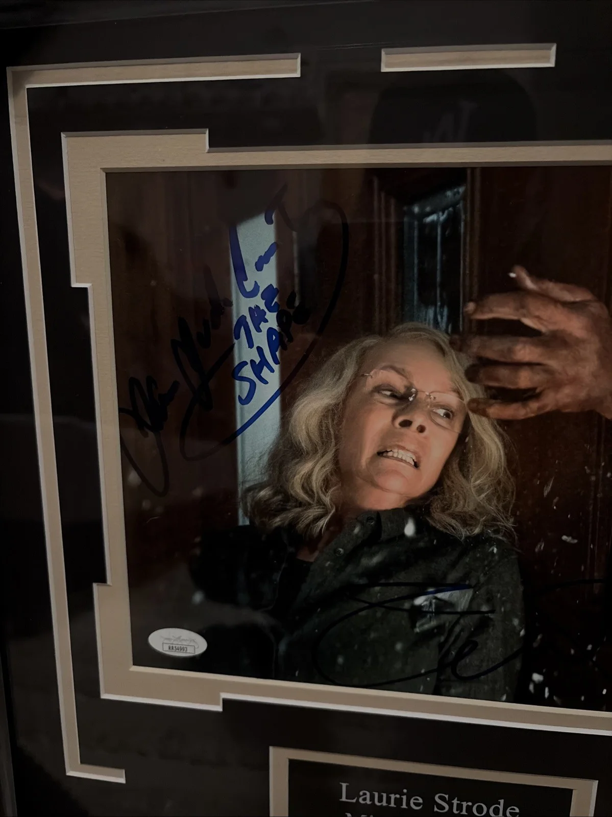8x10 Professionally Framed Jaimie Lee Curtis/James Jude Courtney Autograph Photo, изображение 3