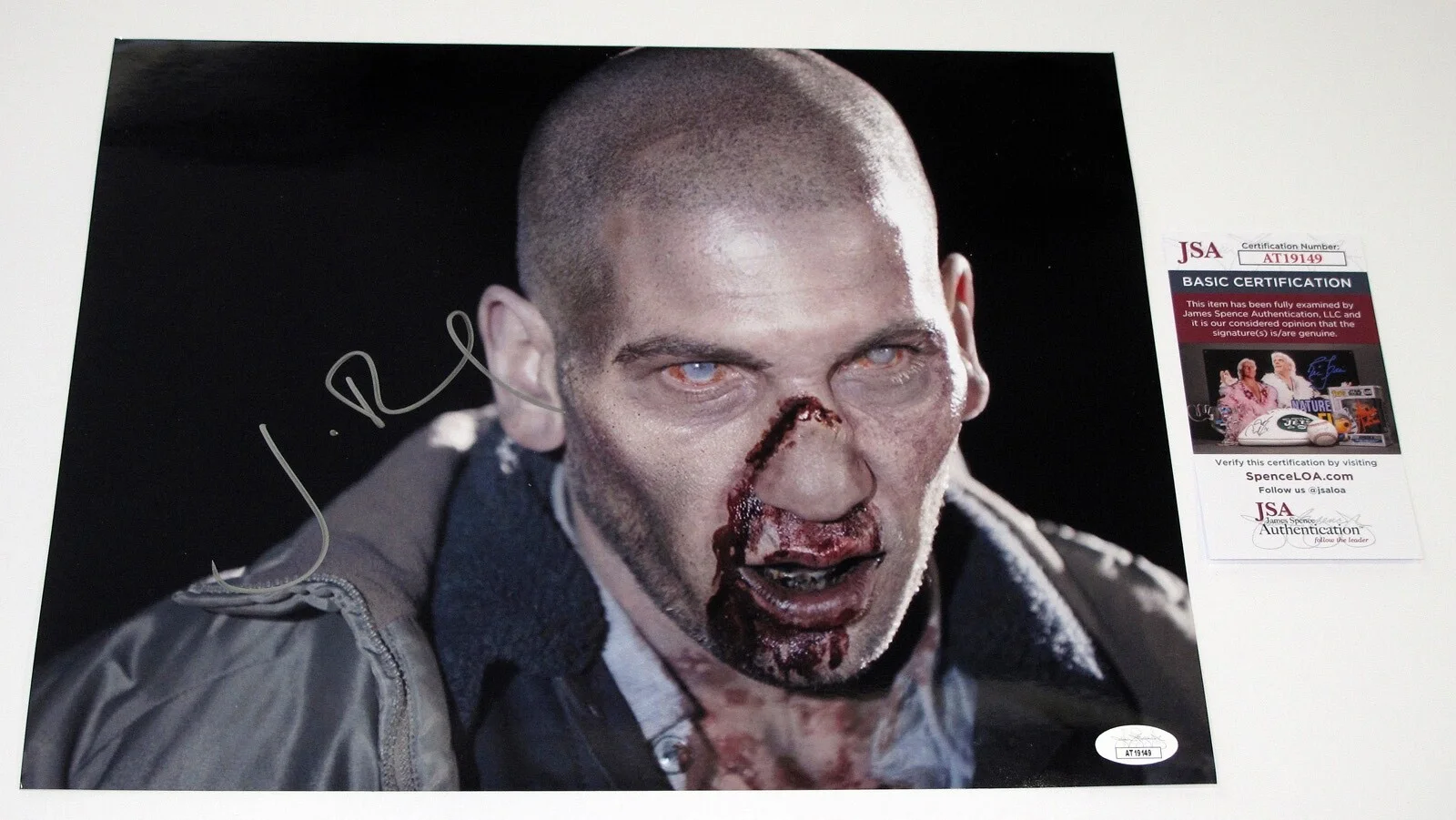 JON BERNTHAL — Jon Bernthal signed "THE WALKING DEAD" 11x14 Photo PUNISHER His & Hers JSA COA