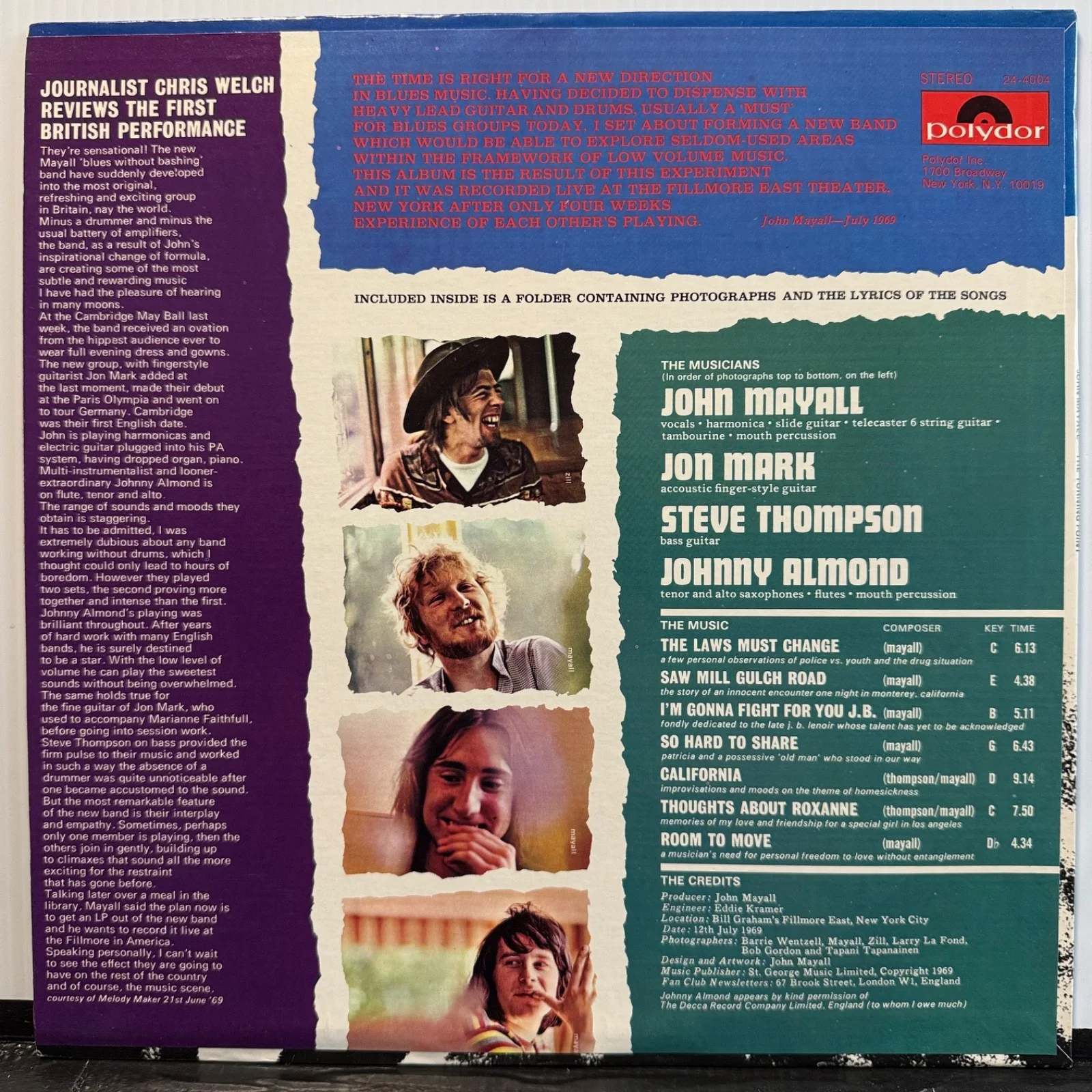 JOHN MAYALL "The Turning Point" AUTOGRAPHED BY JOHN MAYALL usa vinyl album NM!, изображение 3