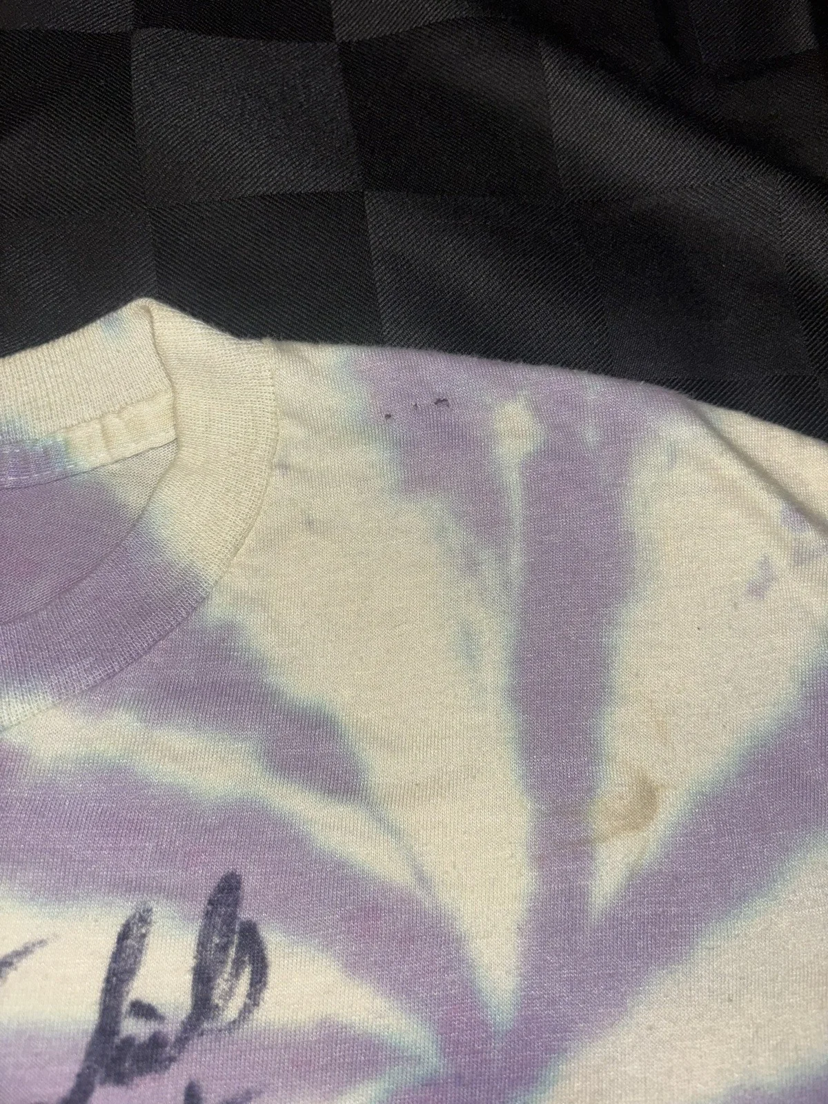Poison Tesla 1989 vintage tour tie dye Tshirt signed by Bret Michaels, изображение 4