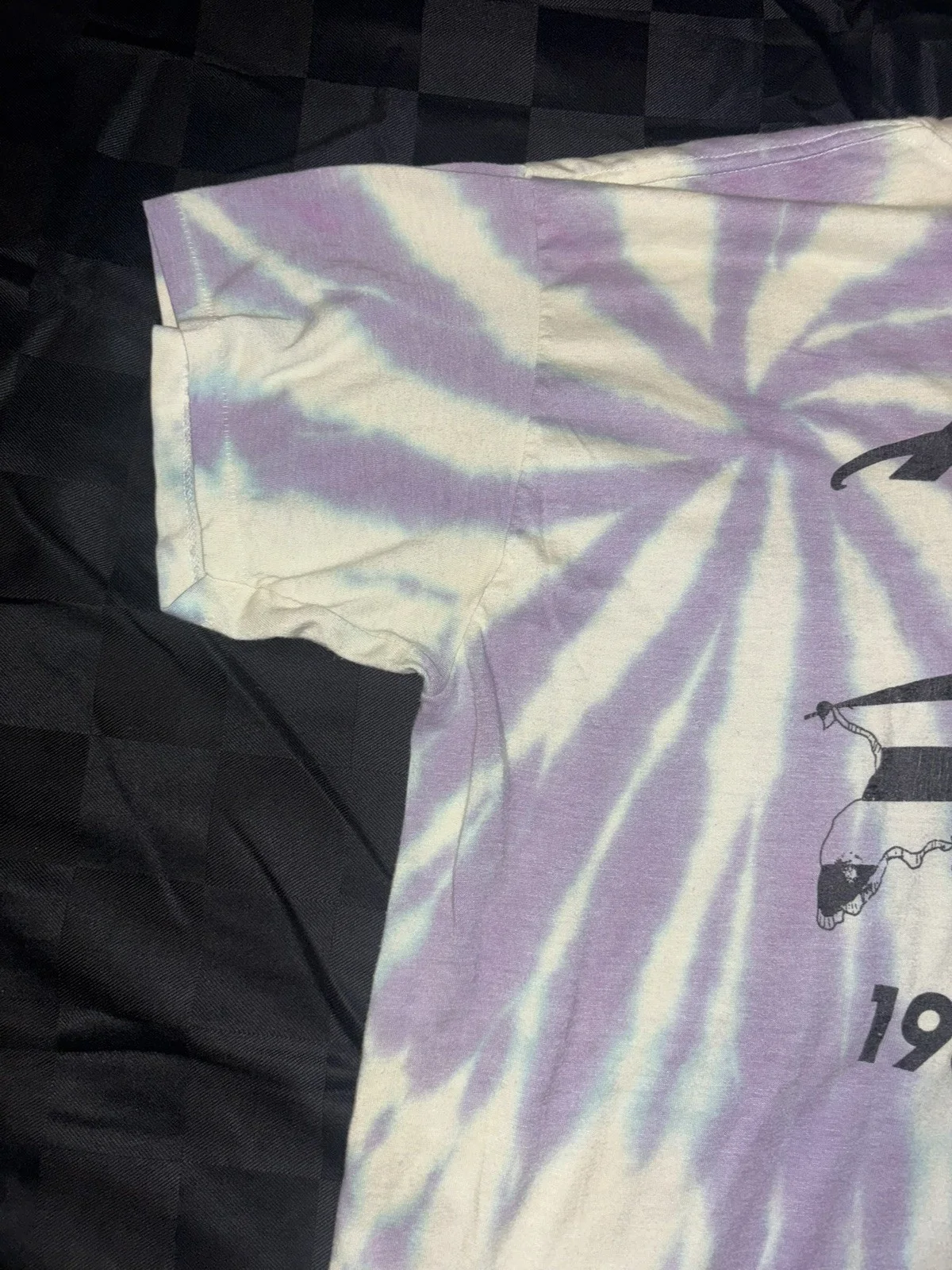 Poison Tesla 1989 vintage tour tie dye Tshirt signed by Bret Michaels, изображение 5