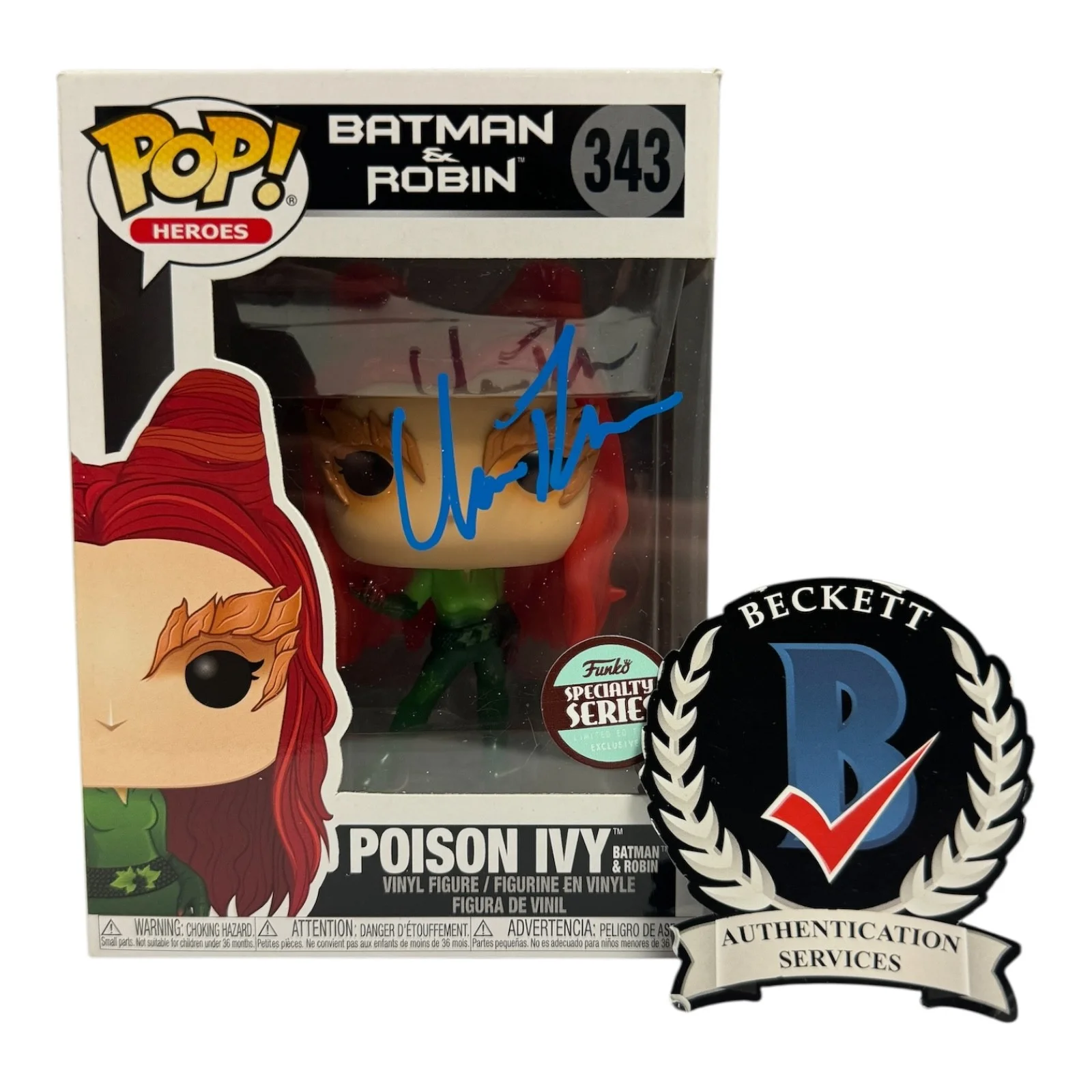 Uma Thurman — Uma Thurman Signed Autograph Batman & Robin 343 Funko Pop Beckett BAS Poison Ivy