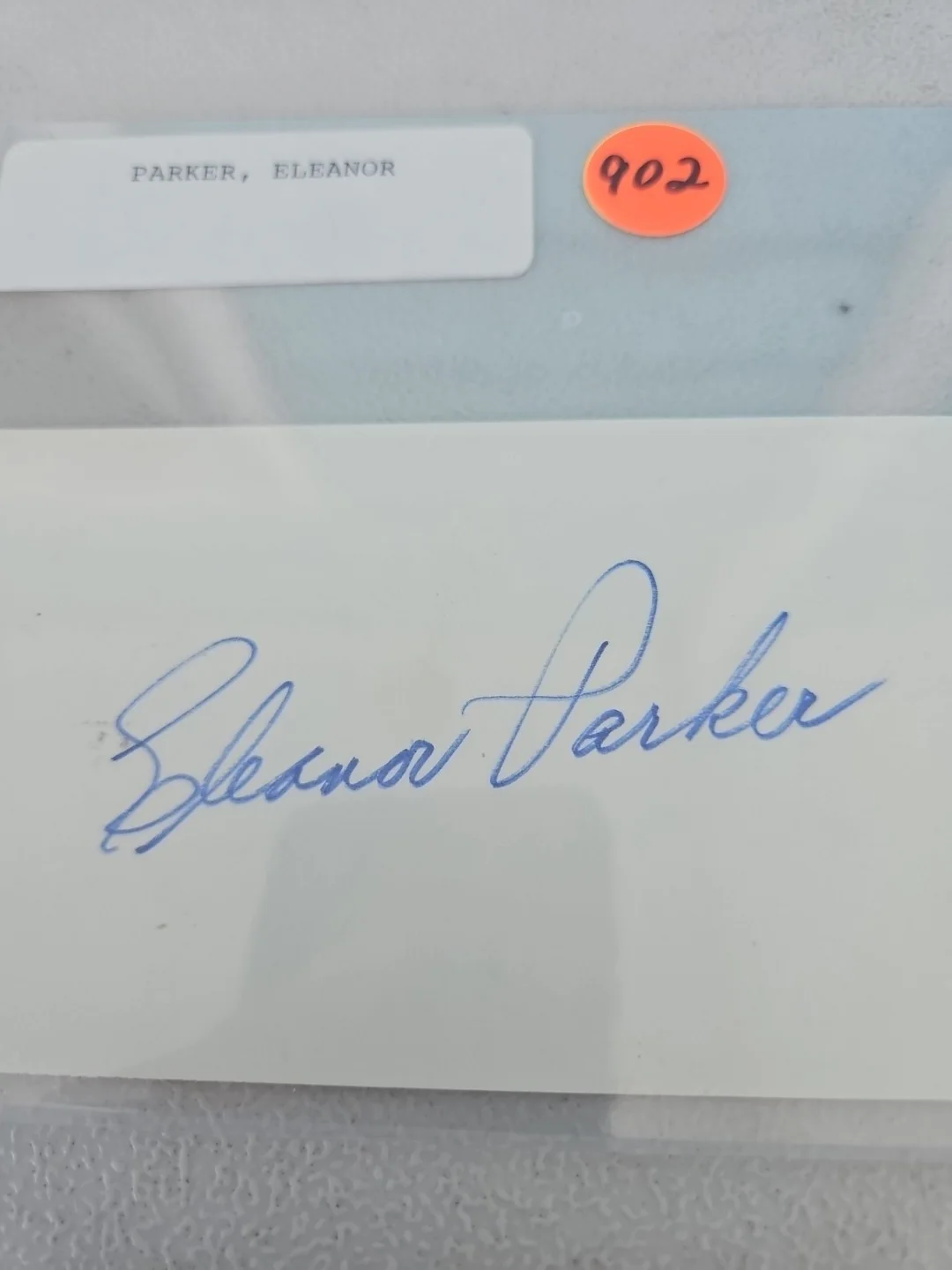 eleanor parker — Eleanor Parker signed 3x5 index card, image 2