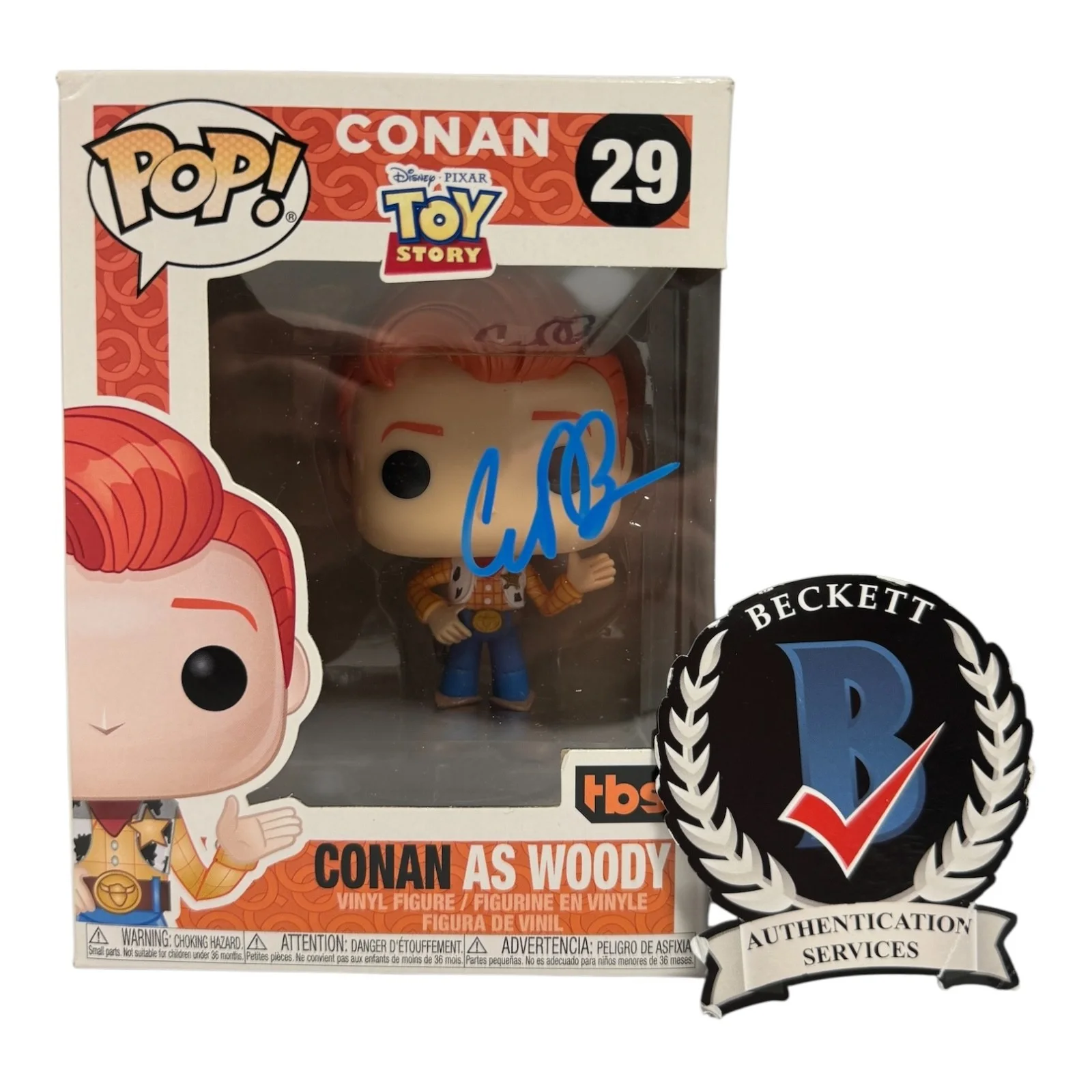 Conan O'Brien — Conan O'Brien Signed Autograph Toy Story Funko Pop 29 Beckett BAS Woody