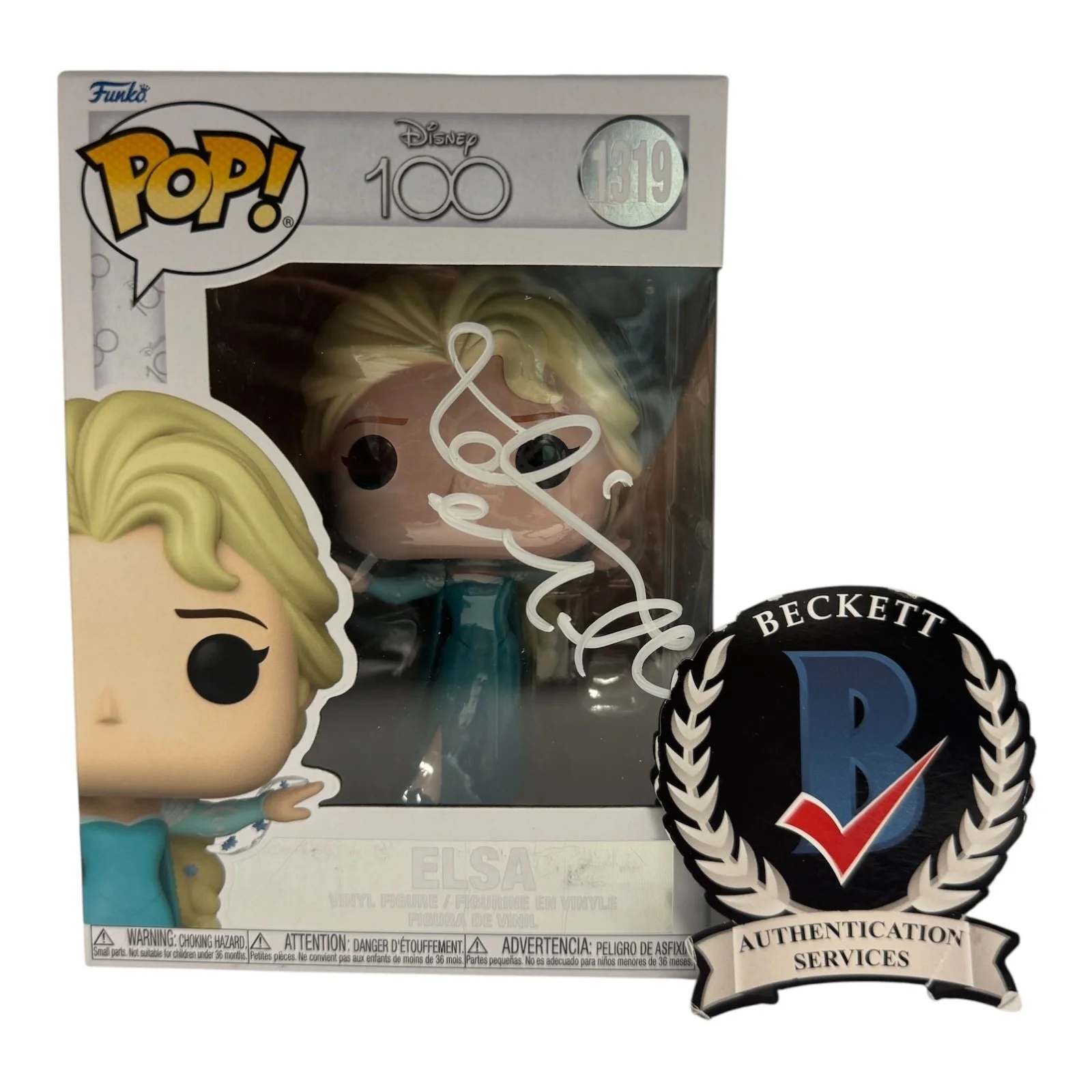 IDINA MENZEL — IDINA MENZEL SIGNED AUTOGRAPH FUNKO POP1319 FROZEN BECKETT BAS COA ELSA