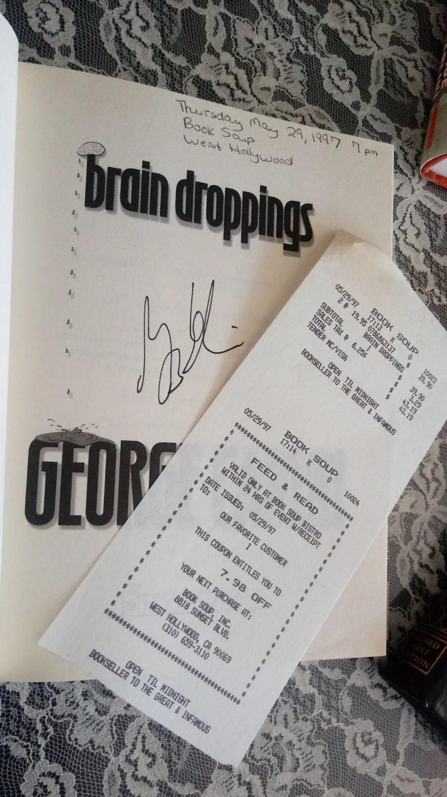 George Carlin — SIGNED George Carlin SET of 6 AUTOGRAPHED Books HTF Collection RARE Last Words, изображение 4
