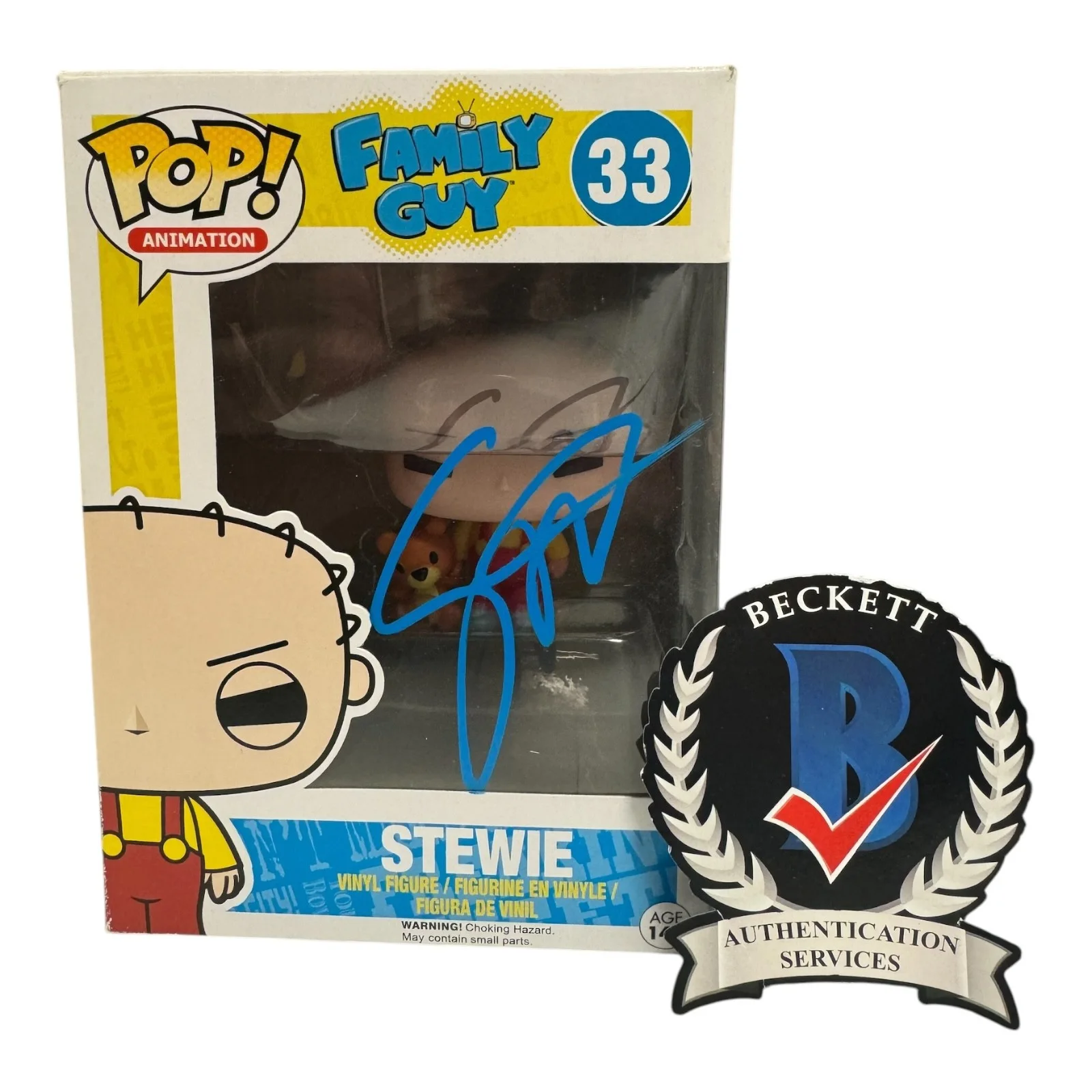 Seth MacFarlane — Seth MacFarlane Signed Autograph Family Guy Funko Pop 33 Beckett BAS Stewie