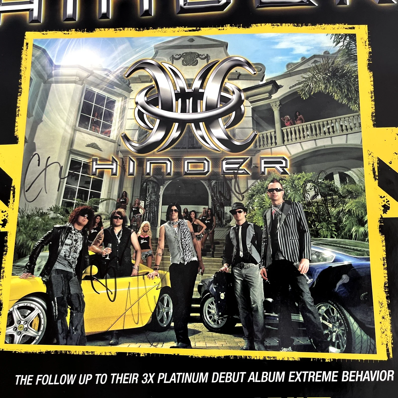 HINDER Rare 2008 DOUBLE SIDED TOUR PROMO POSTER for Take Limit CD 18x24 SIGNED, изображение 4