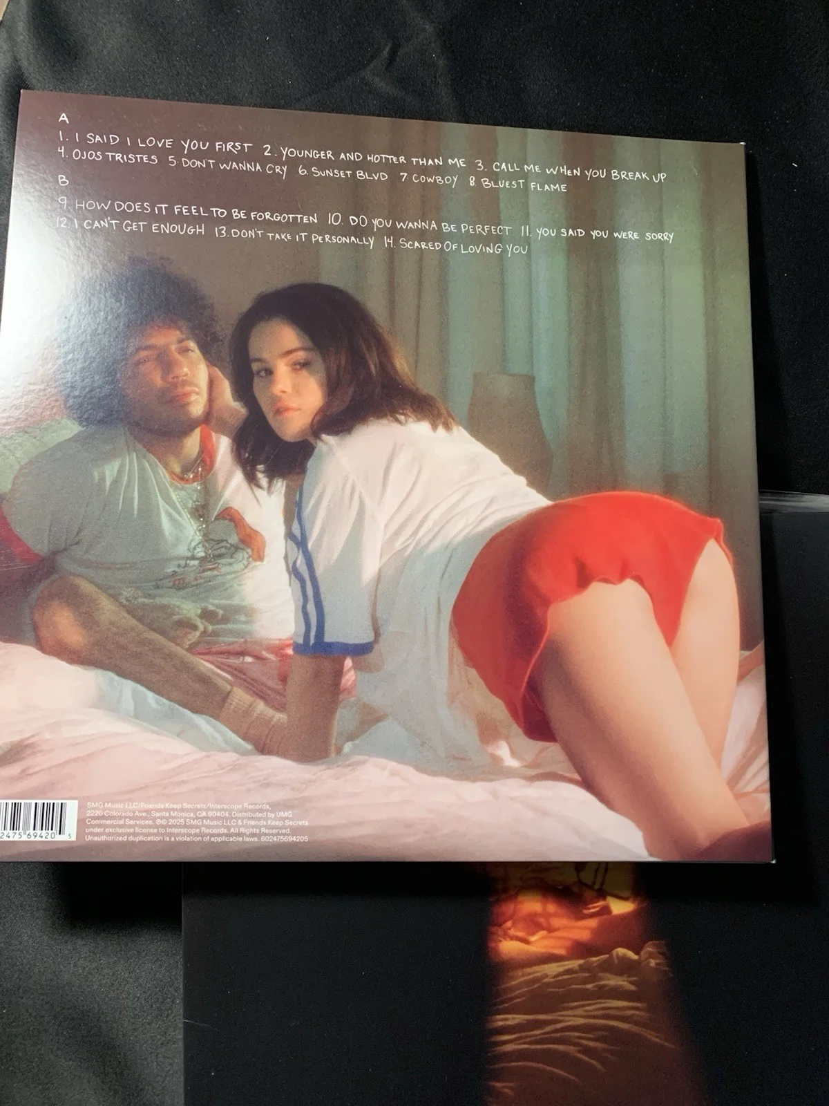 SELENA GOMEZ & BENNY BLANCO I SAID I LOVE YOU FIRST SIGNED Vinyl Insert, изображение 3