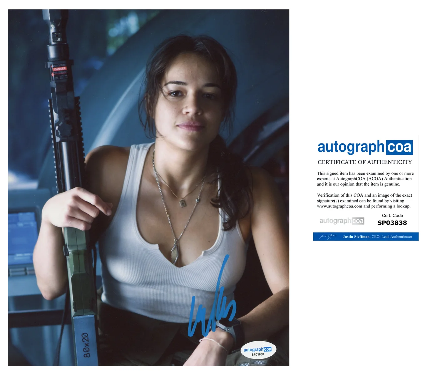 Michelle Rodriguez Avatar Autographed Signed 8x10 Photo ACOA, изображение 2