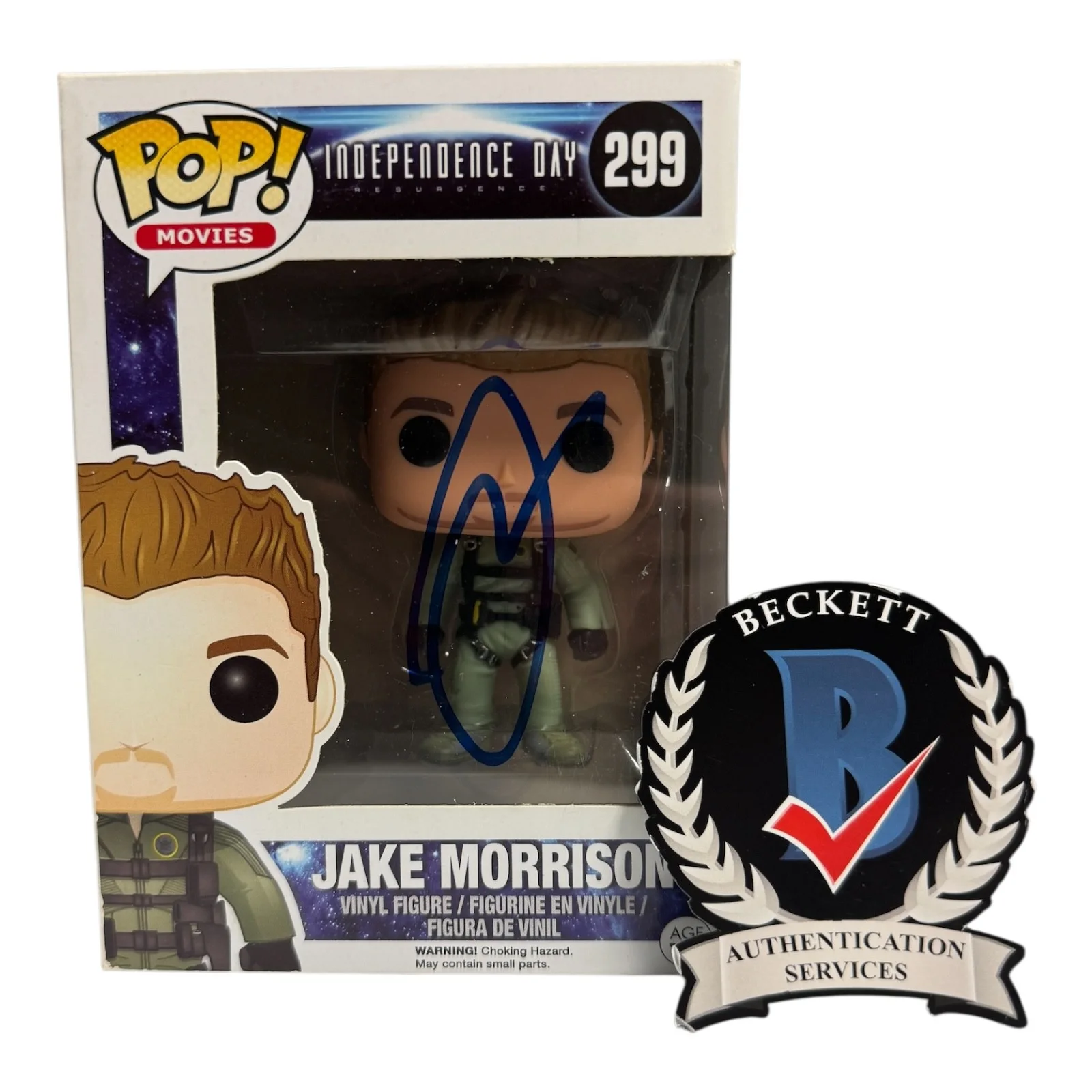 Liam Hemsworth — Liam Hemsworth Signed Autograph Independence Day Resurgence Funko Pop 299 BAS