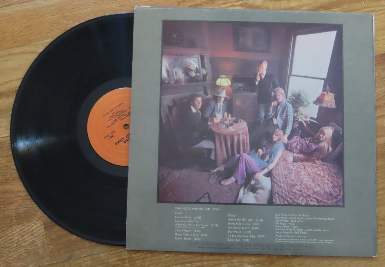 DAN HICKS and His HOT LICKS signed ORIGINAL RECORDINGS 1969 Record / Album, изображение 3
